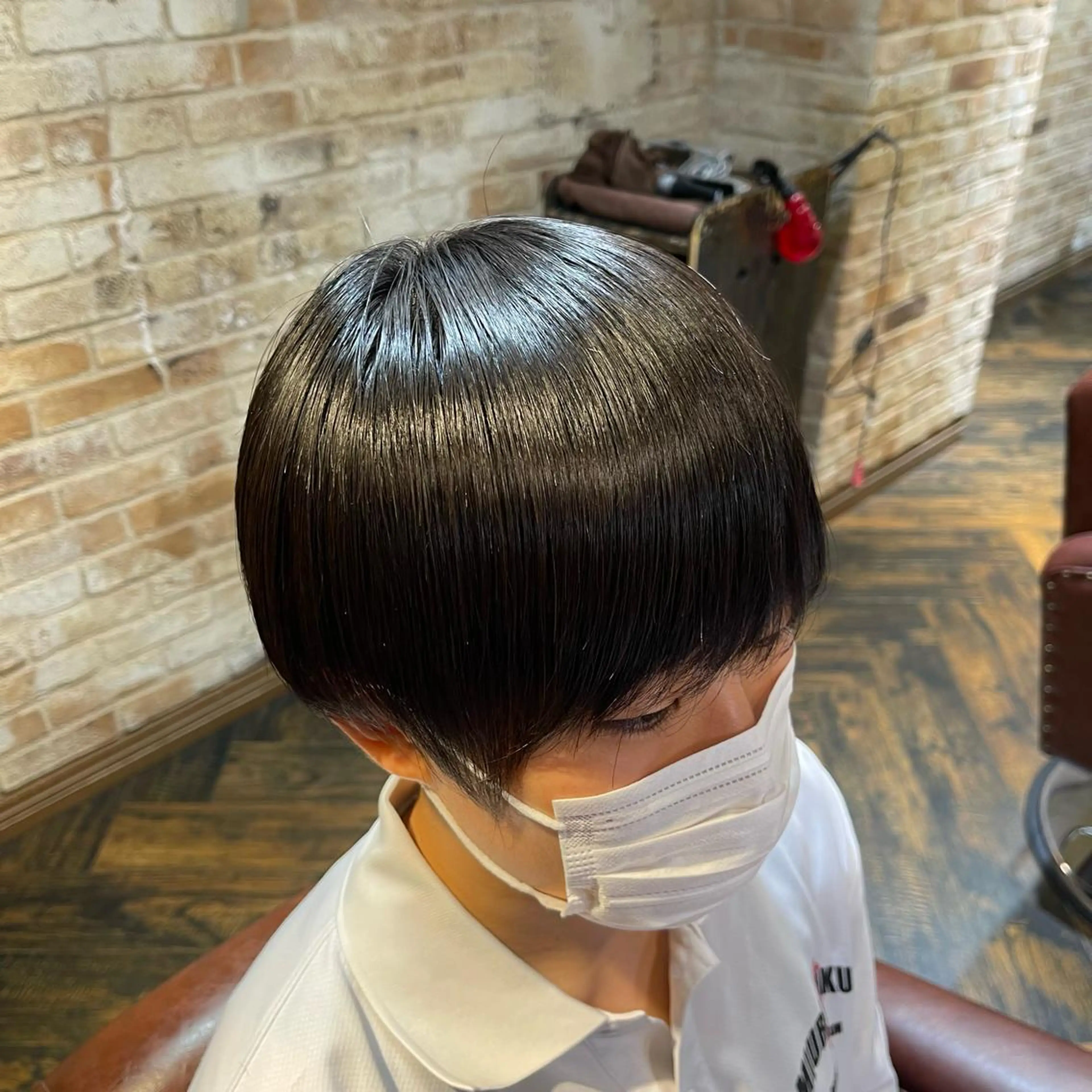 ショート ショートヘア 縮毛矯正 千代 夏輝のヘアスタイル