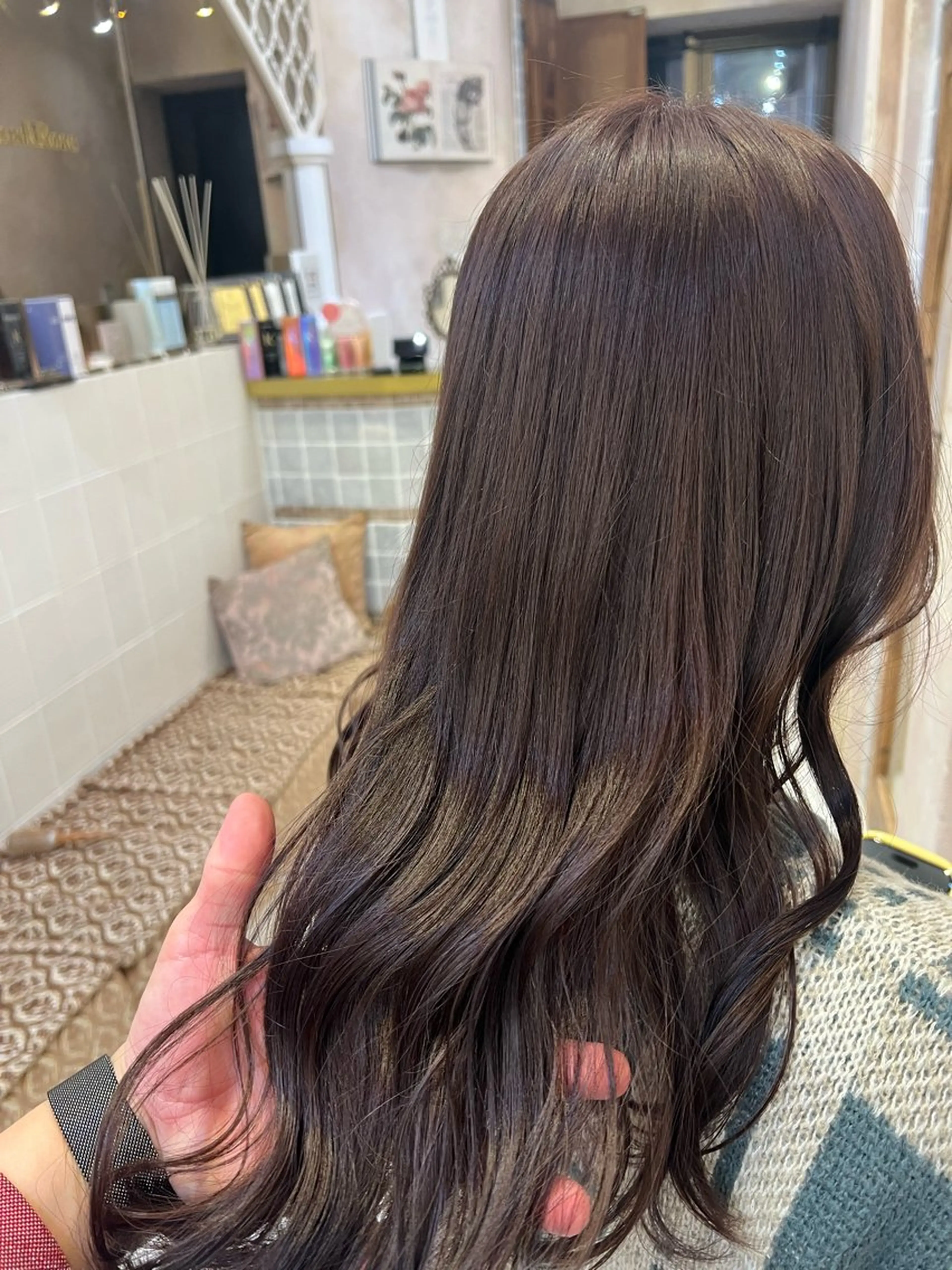 セミロング カット ヘアカラー トリートメント 縮毛矯正/ブリーチ なしダブルカラー輝希のヘアスタイル