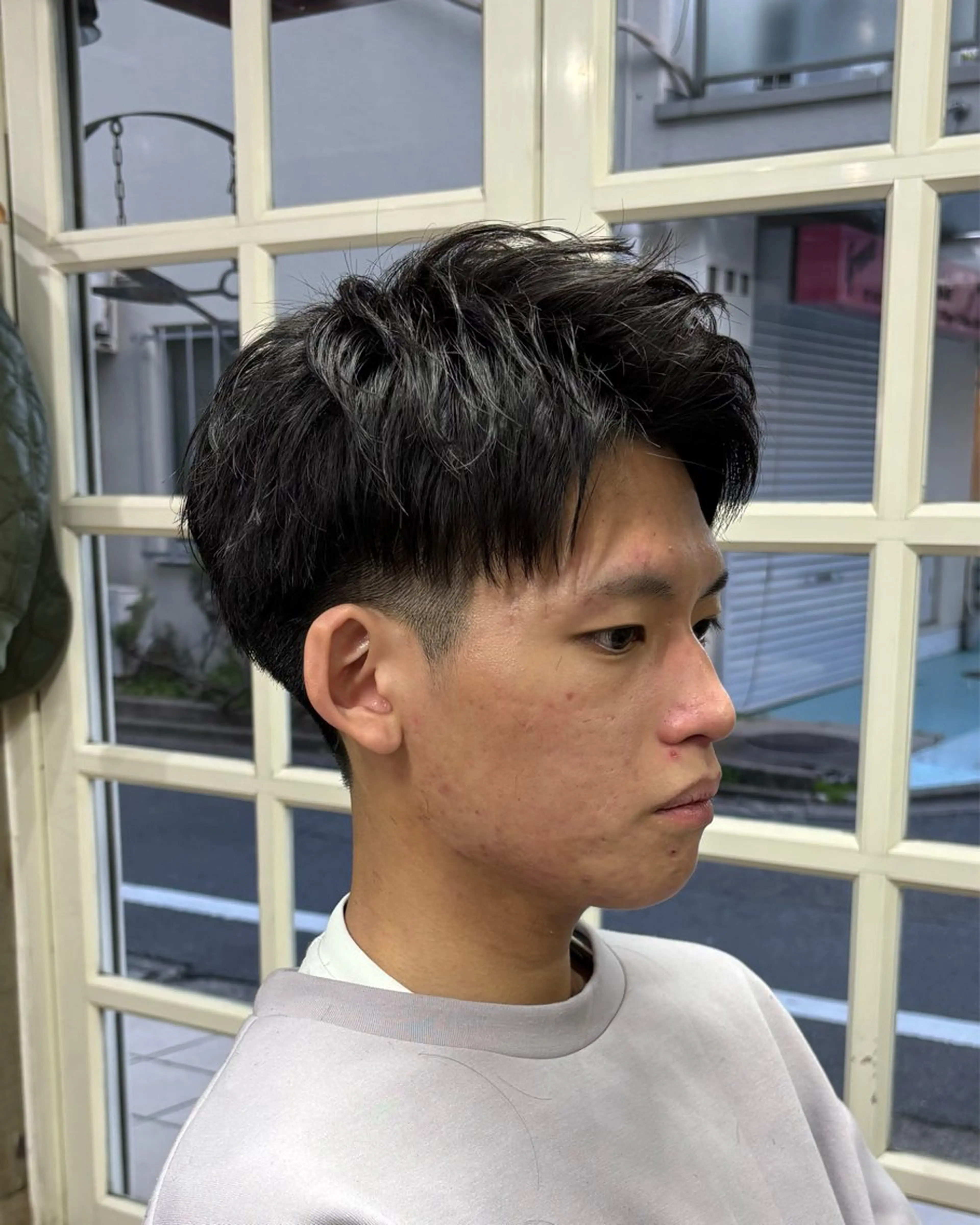 ショート メンズ アップバング homme, famille raugh【オム・ファミーユ・ラグ】所属・【メンズ特化】パーマ /マッシュ/ヨシダのヘアスタイル