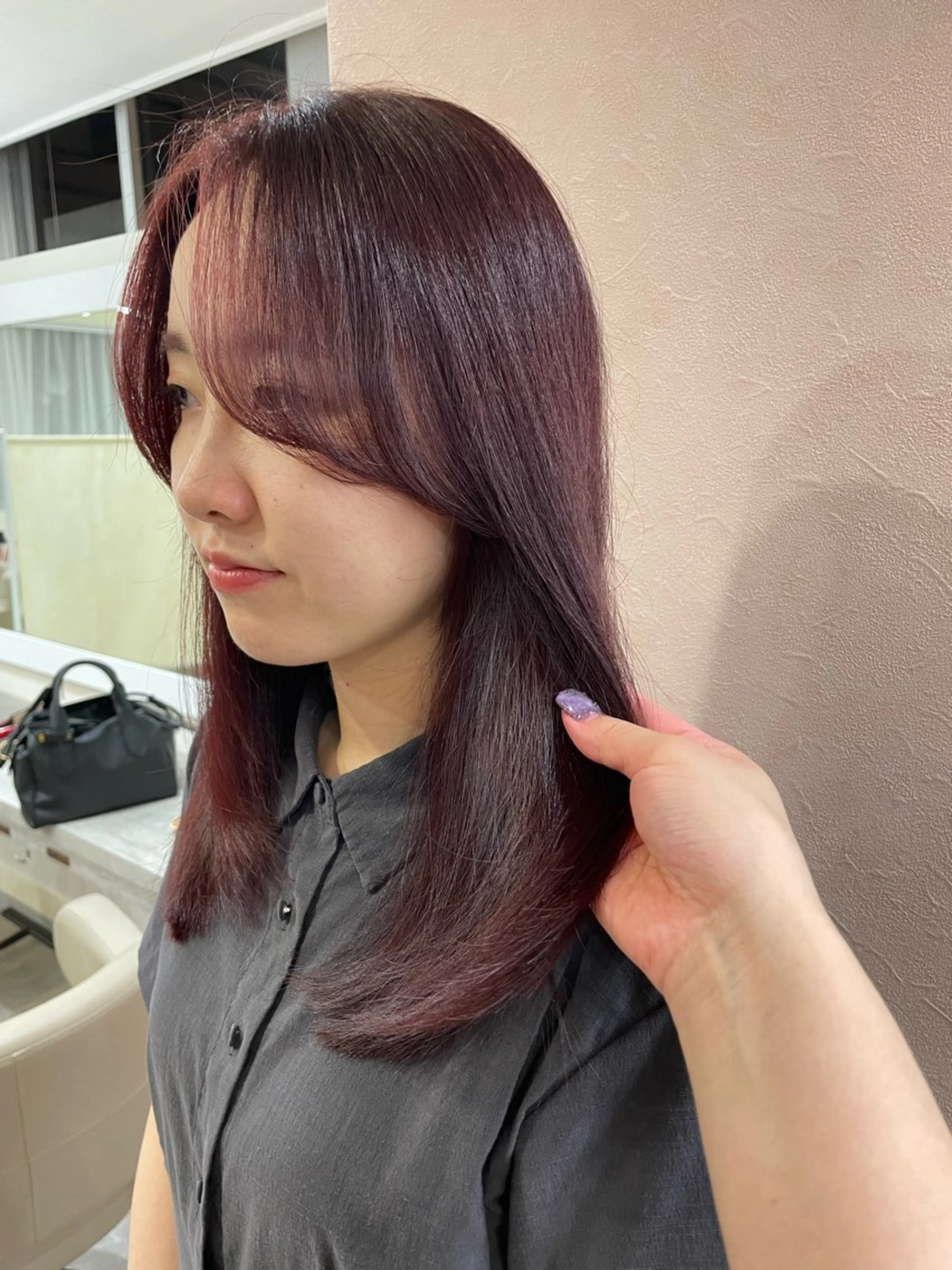 セミロング カラー パーマ 韓国ヘア/韓国風 パーマ/kazueのヘアスタイル