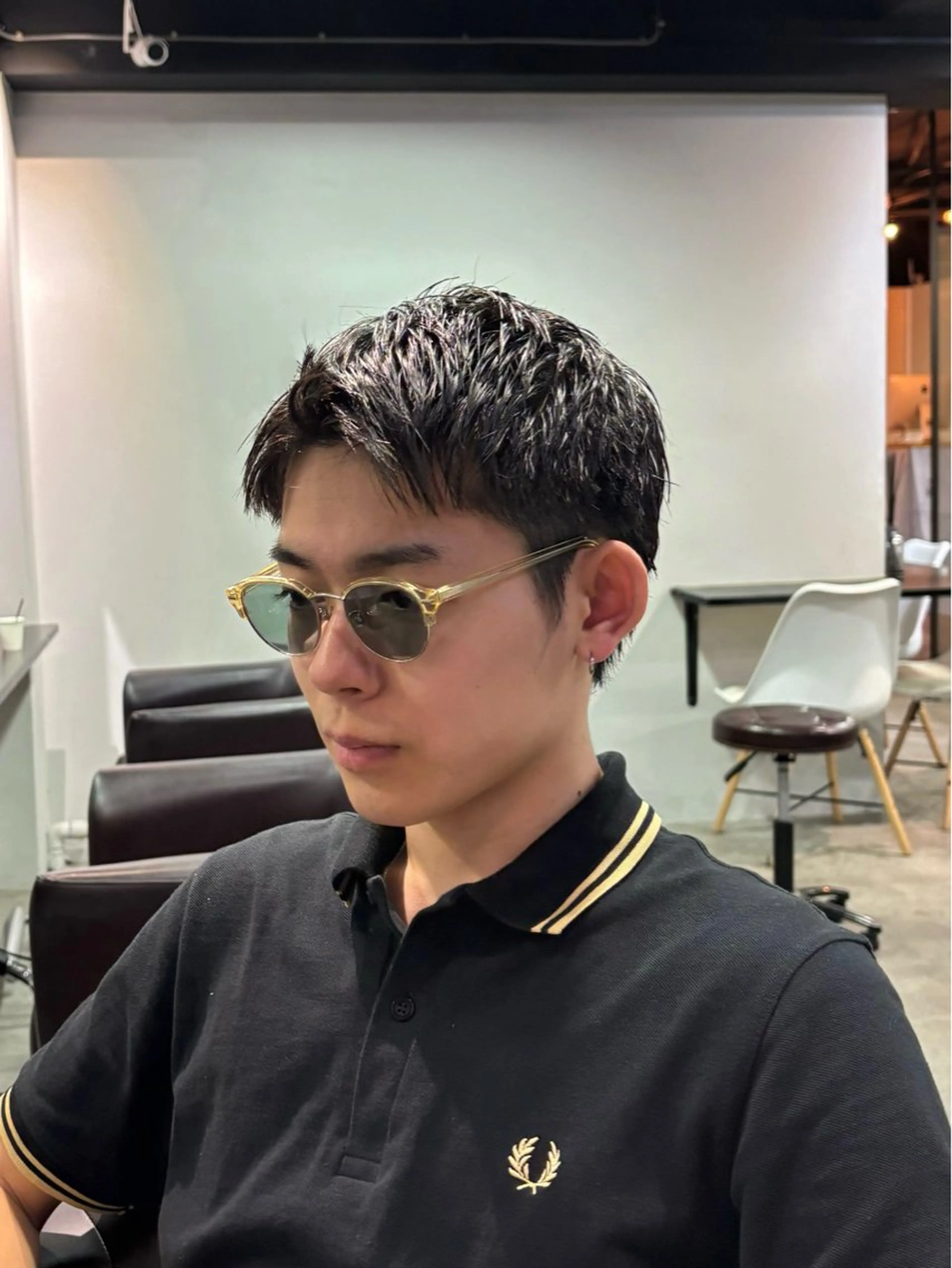 メンズ スパイキーショート カット オリーブベージュ 🫒🩶Rianaのヘアスタイル