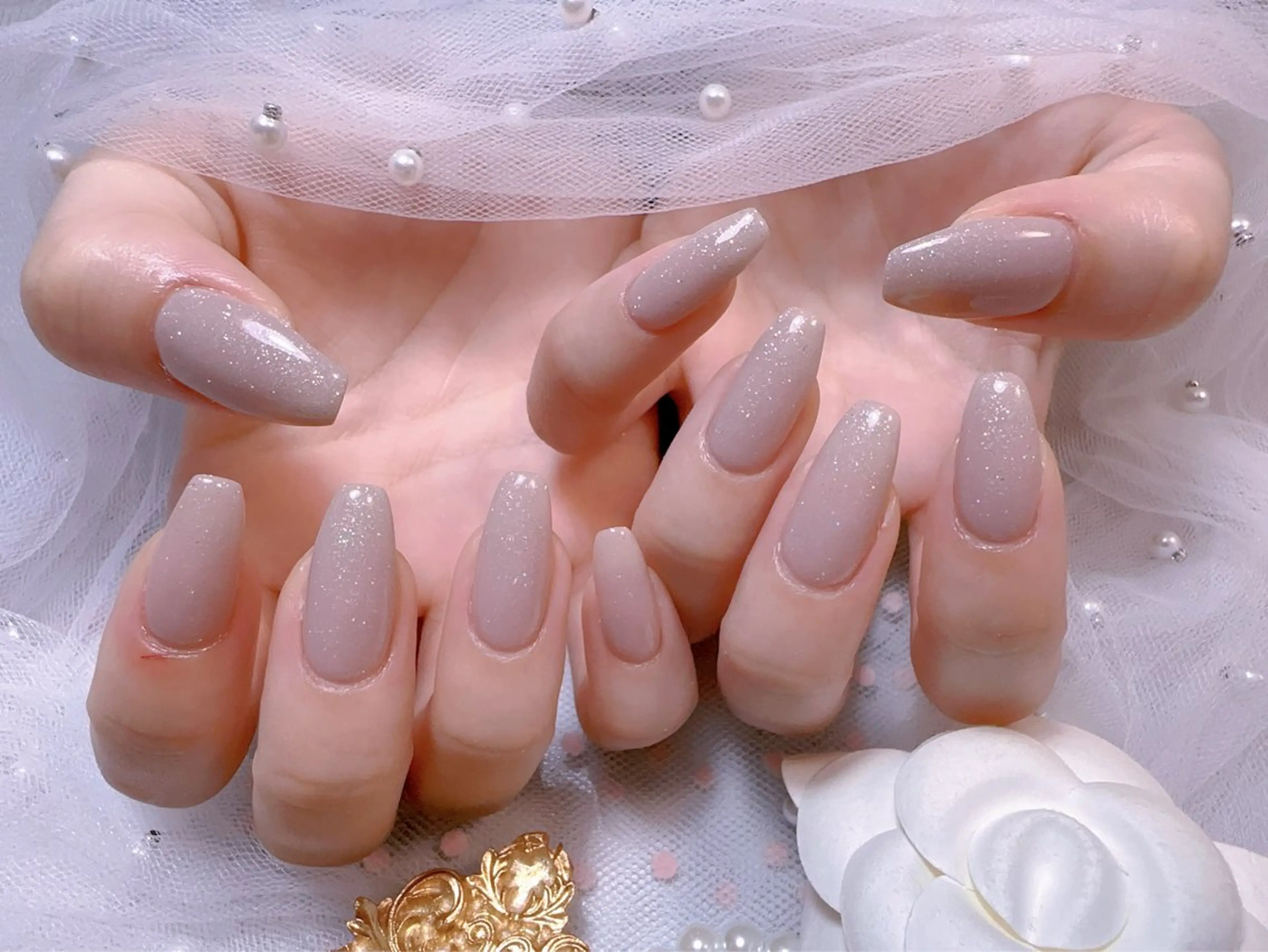 ネイル オーロラネイル フットネイル 韓国ネイル ラメ(グリッター) ラメグラデーション Belle nail salon 新小岩のネイルデザイン