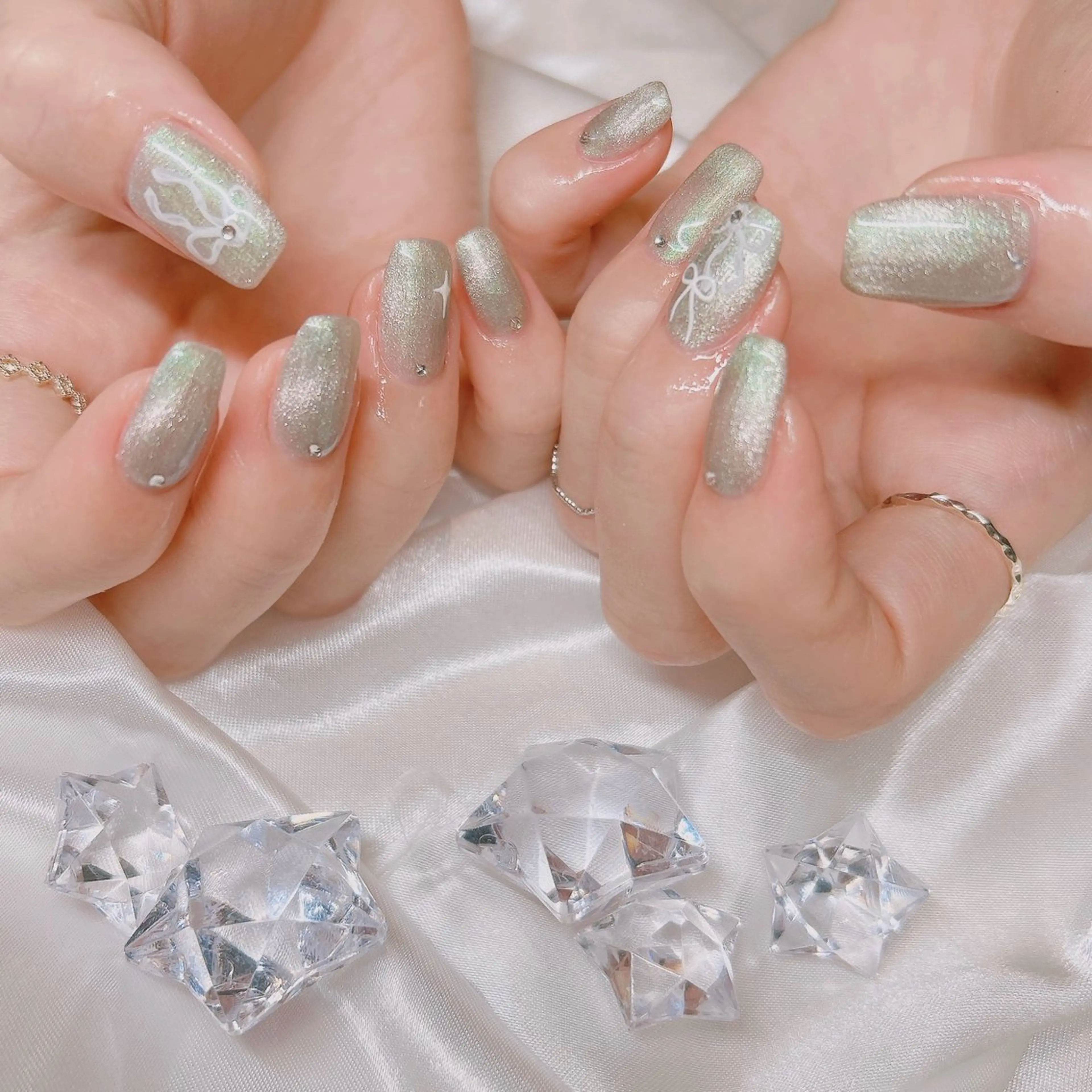 ネイル リボン ハンドネイル junna 金山.東別院.上前津のネイルデザイン