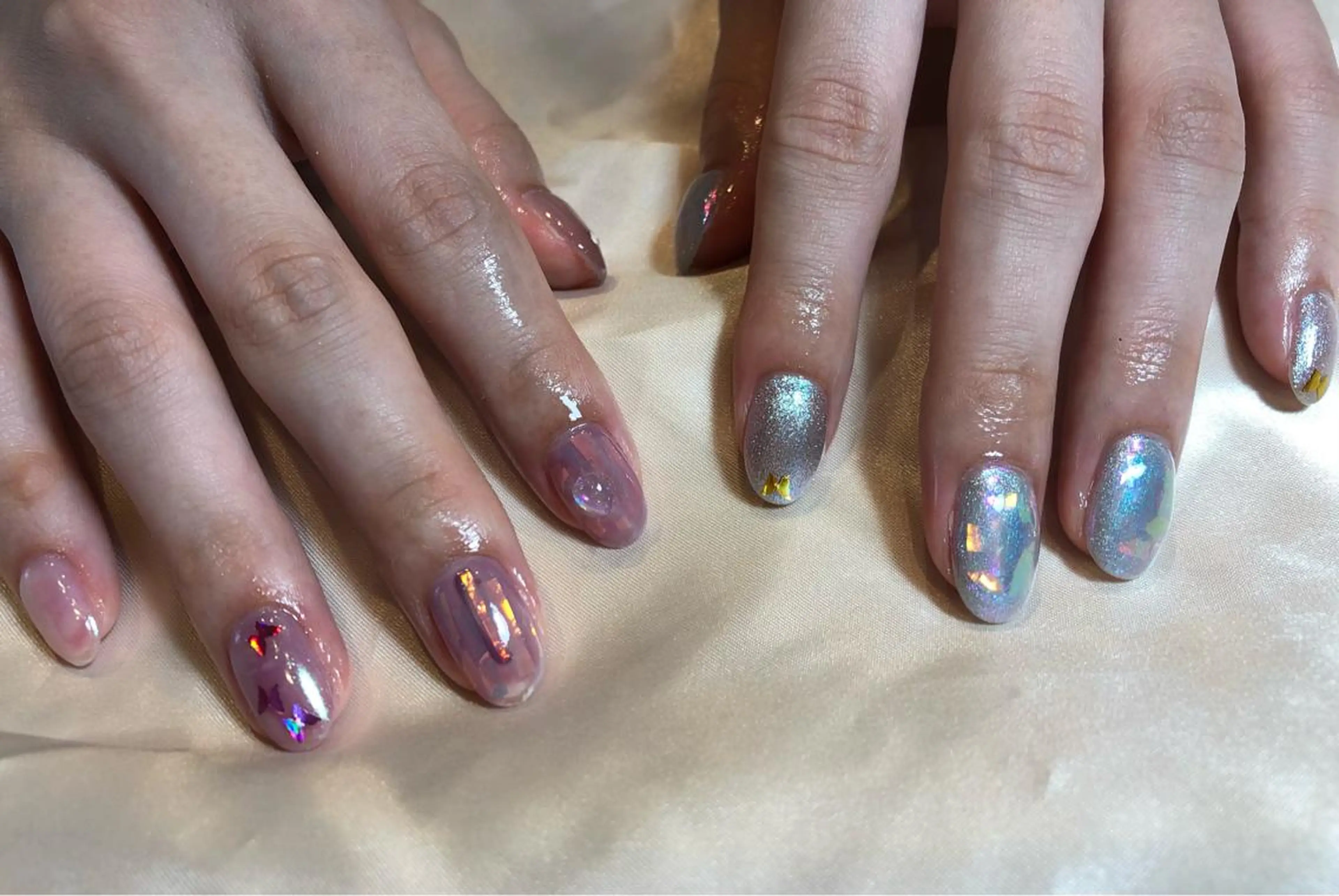 ネイル キラキラネイル パラあり！フィルイン 美フォルムのネイルデザイン