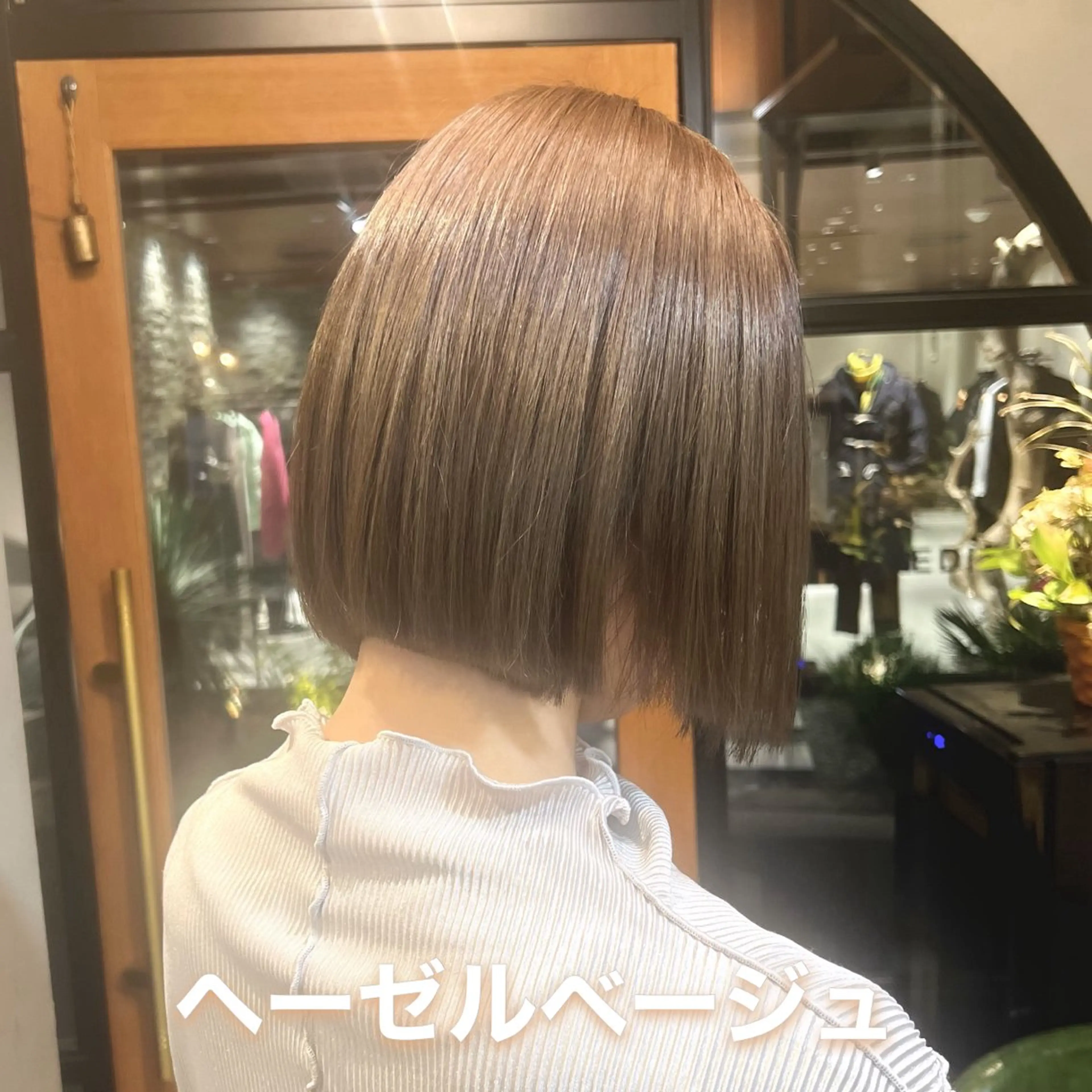 ショート カラー 切りっぱなしボブ ボブ 神戸ボブ✂️ ioe三宮/田 伸佳のヘアスタイル