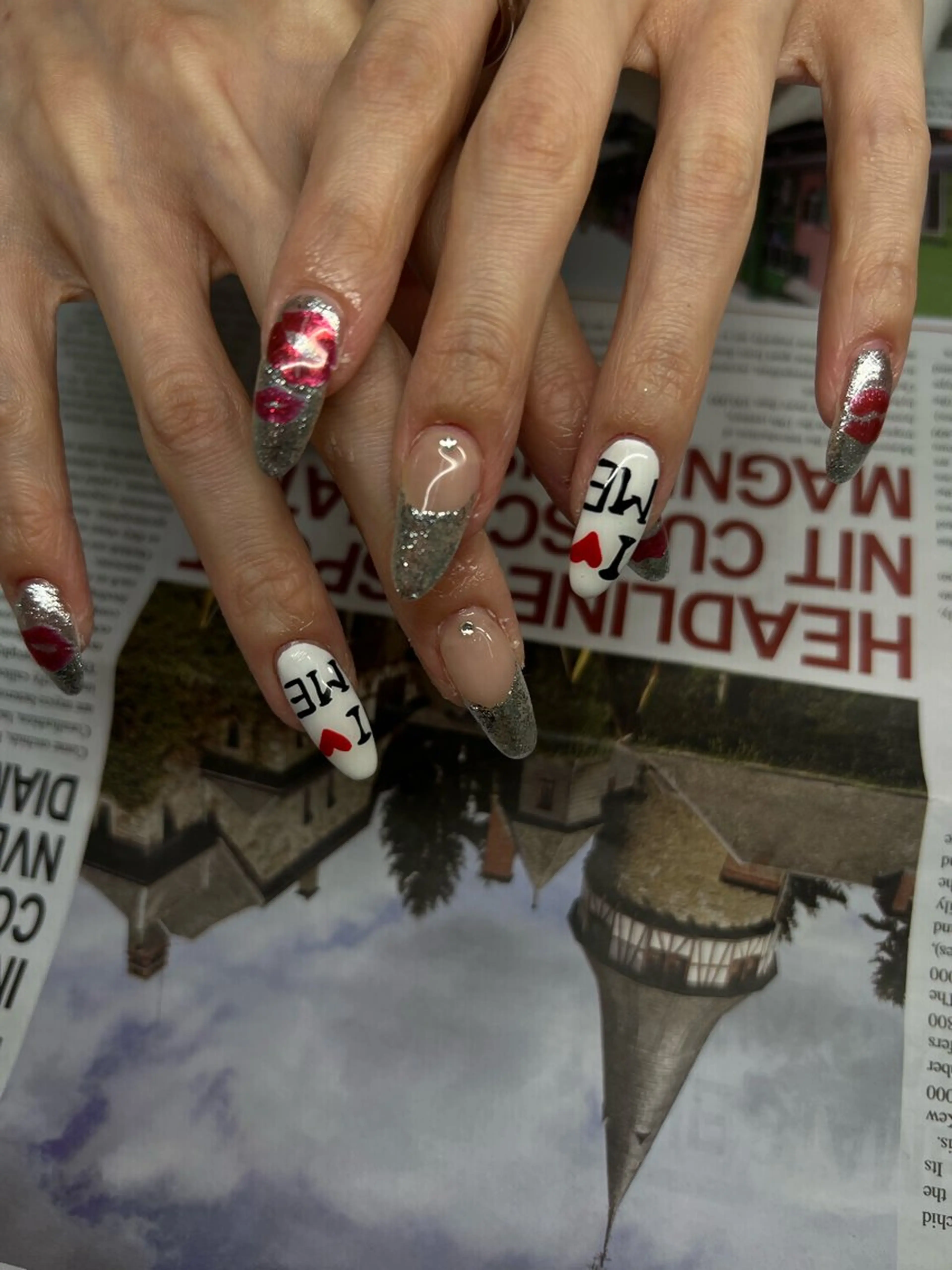 ネイル ブラウン ハート 韓国ネイル ロングネイル ショートネイル ハンドネイル Luann nail Sakiのネイルデザイン