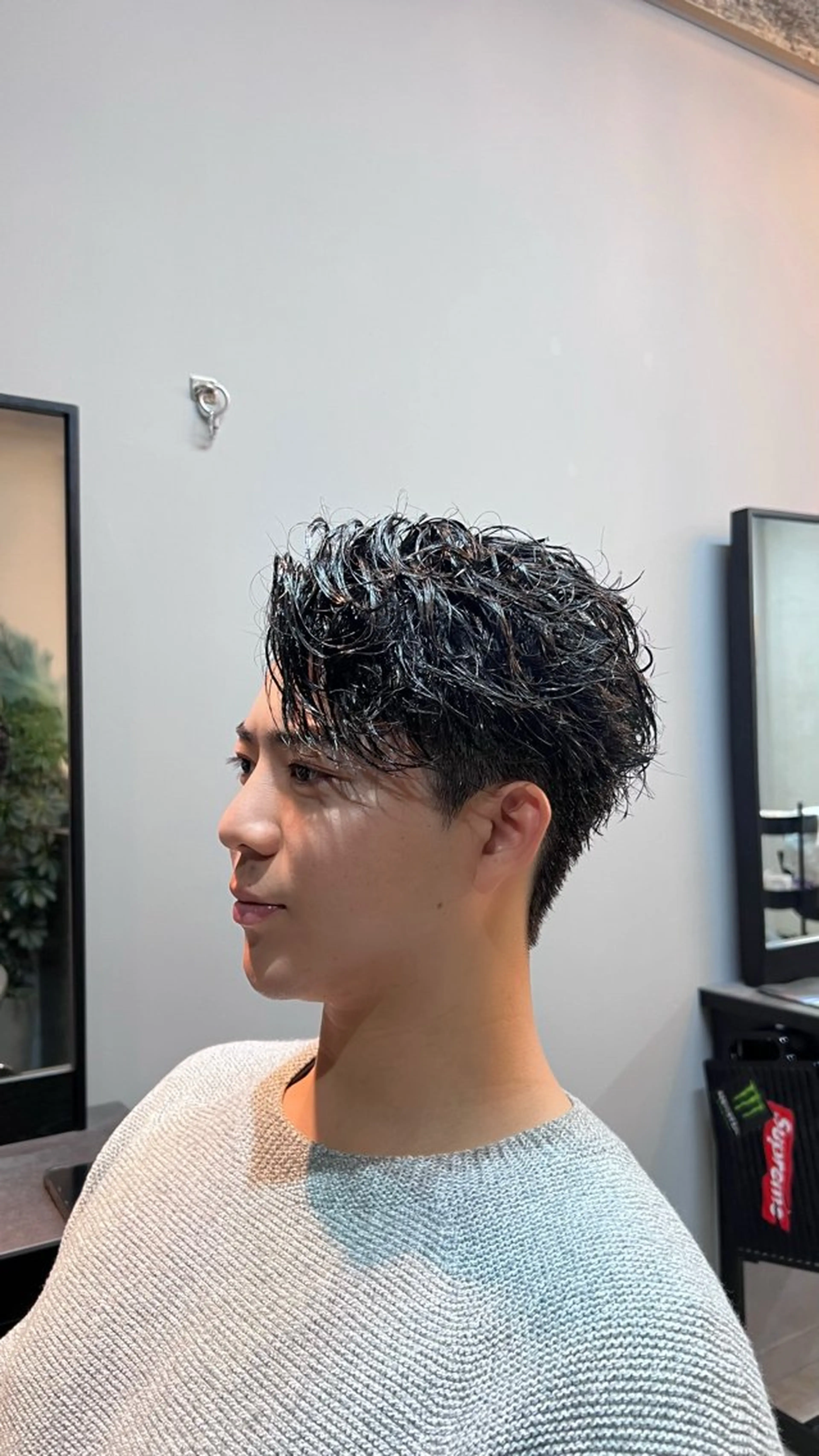 ショート パーマ メンズ メンズパーマ かきあげバング スパイラルパーマ 💥メンズパーマ /表参道/モント💥のヘアスタイル