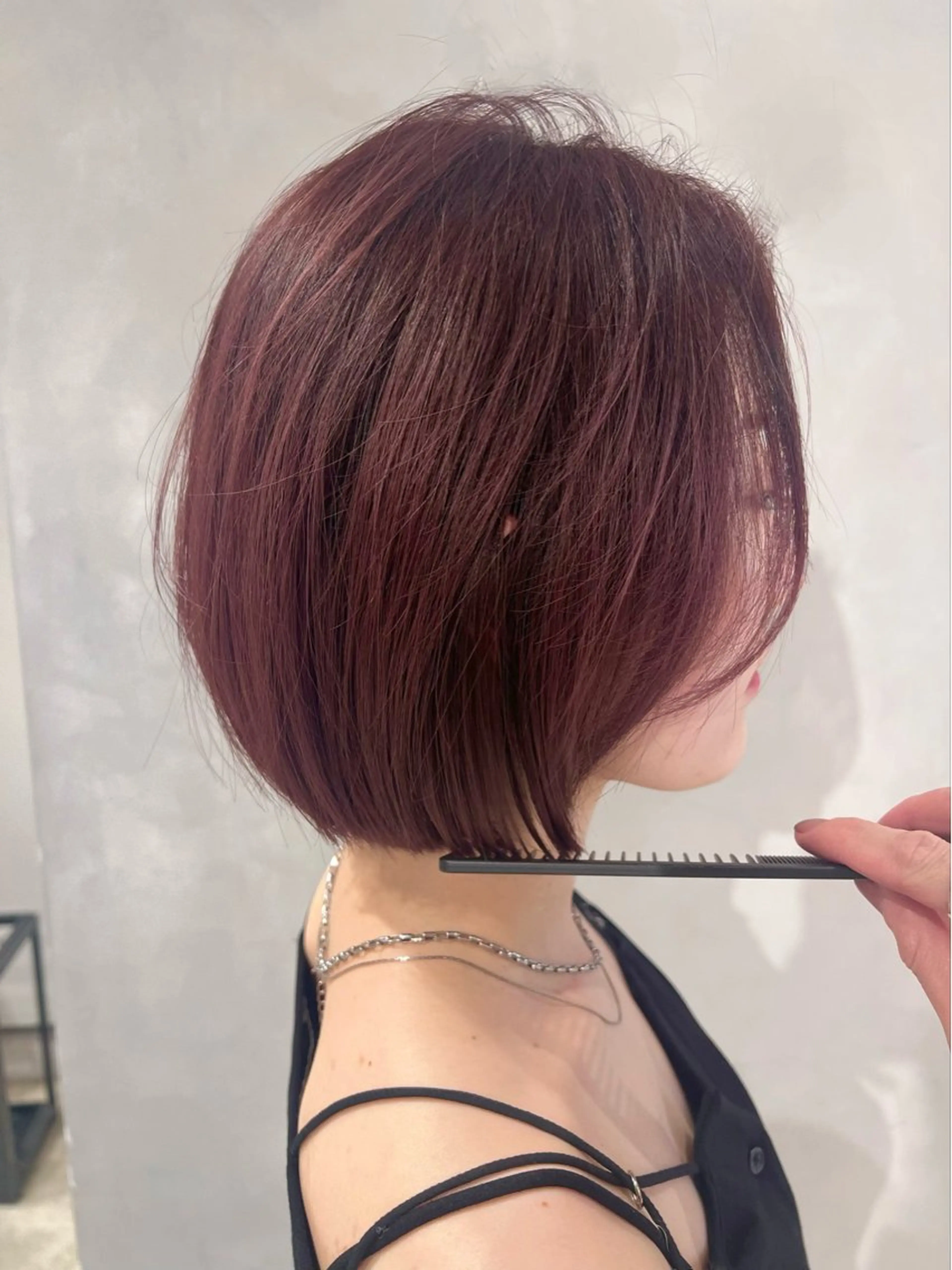 ミディアム ボブ カット ヘアカラー トリートメント 渋谷ハイトーン/ デザインカラー阿部のヘアスタイル