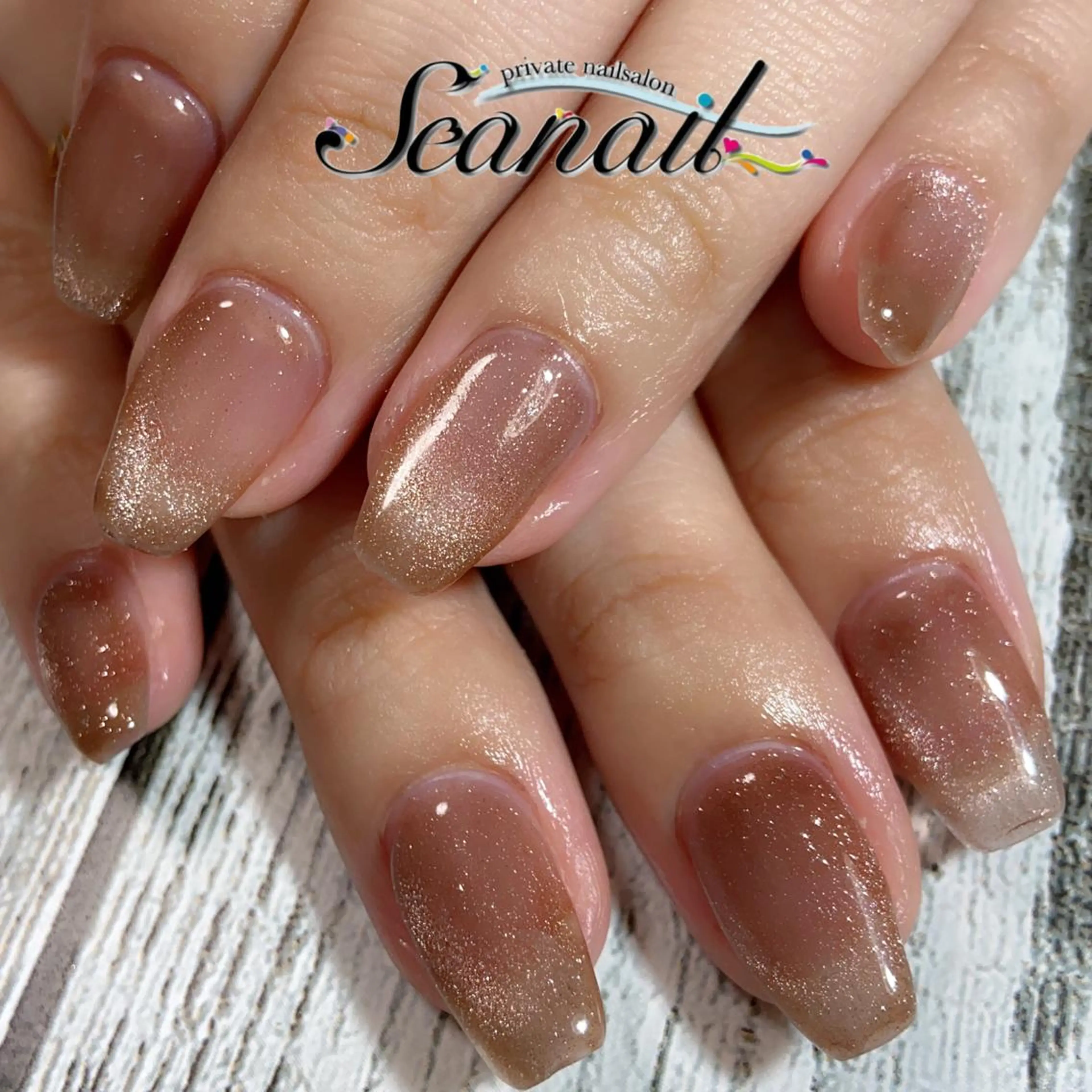 ネイル アートネイル ブラウン フットネイル ジェルネイル マグネットネイル 小尾 栞のネイルデザイン