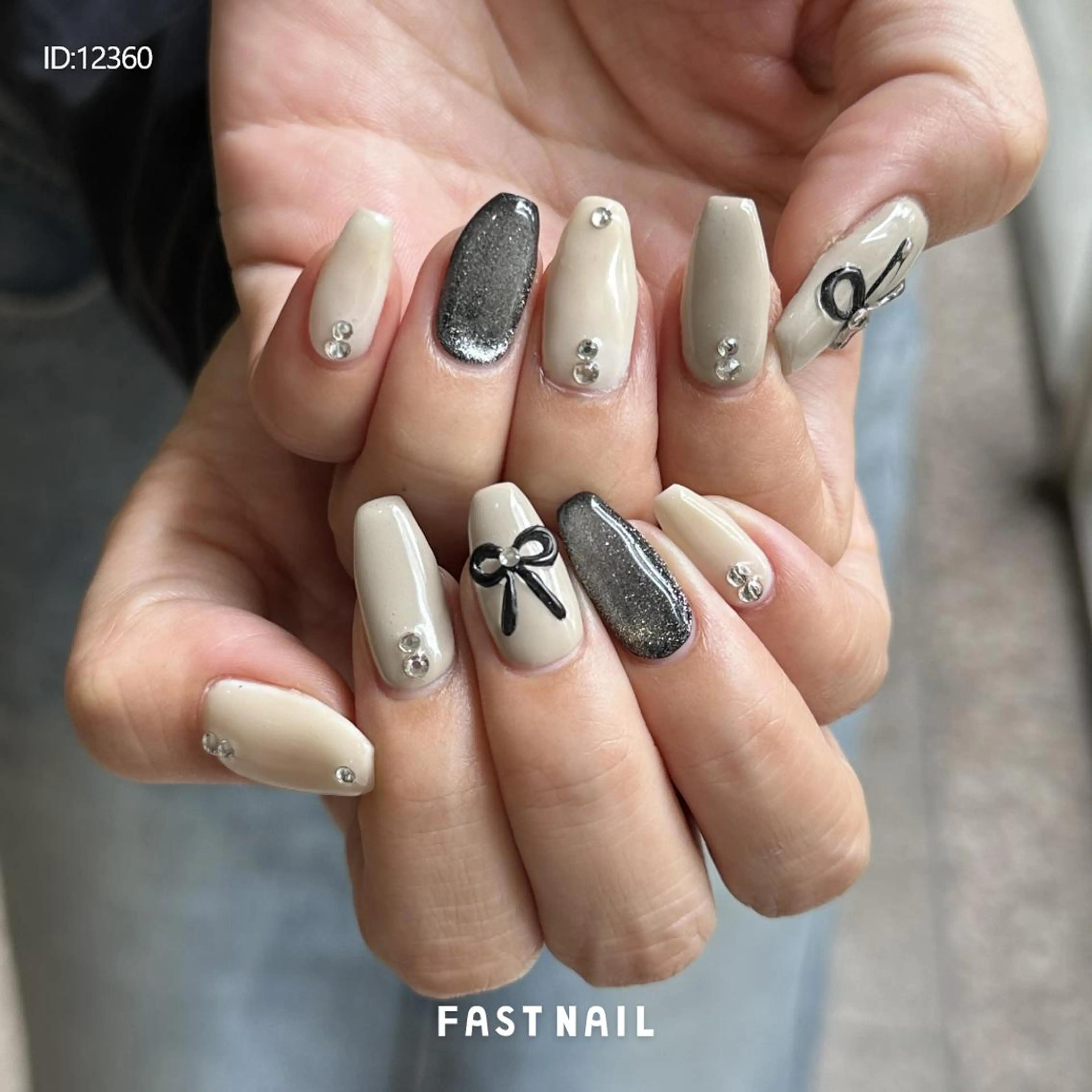 ネイル ジェルネイル パラジェル リボン ソフトジェル ハンドネイル FASTNAIL新宿 ／パラジェル取扱店舗のネイルデザイン