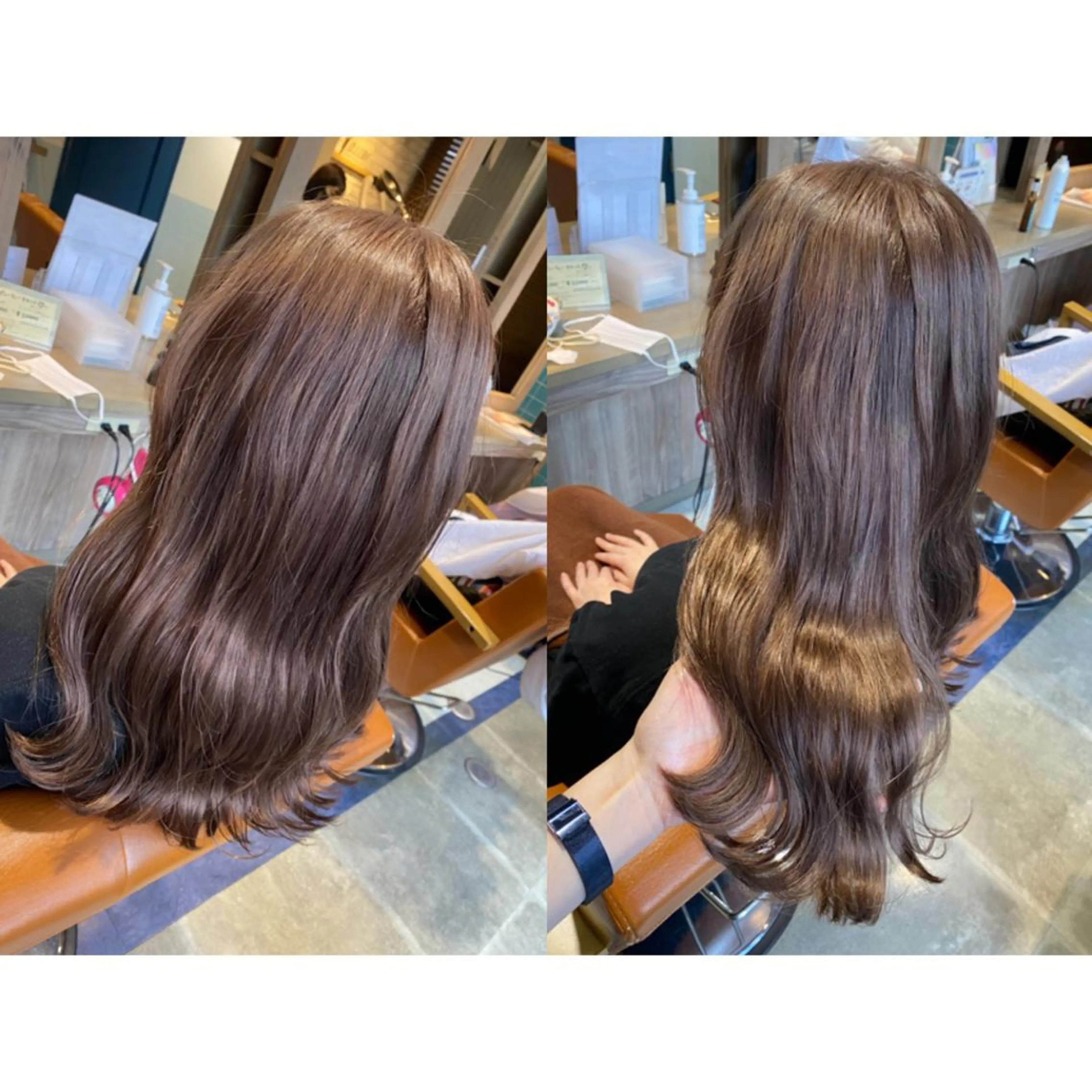 カラー ベージュカラー ブリーチ ミルクティーベージュ カット ヘアカラー トリートメント 🐻結んで可愛い hair EMI🐻のヘアスタイル