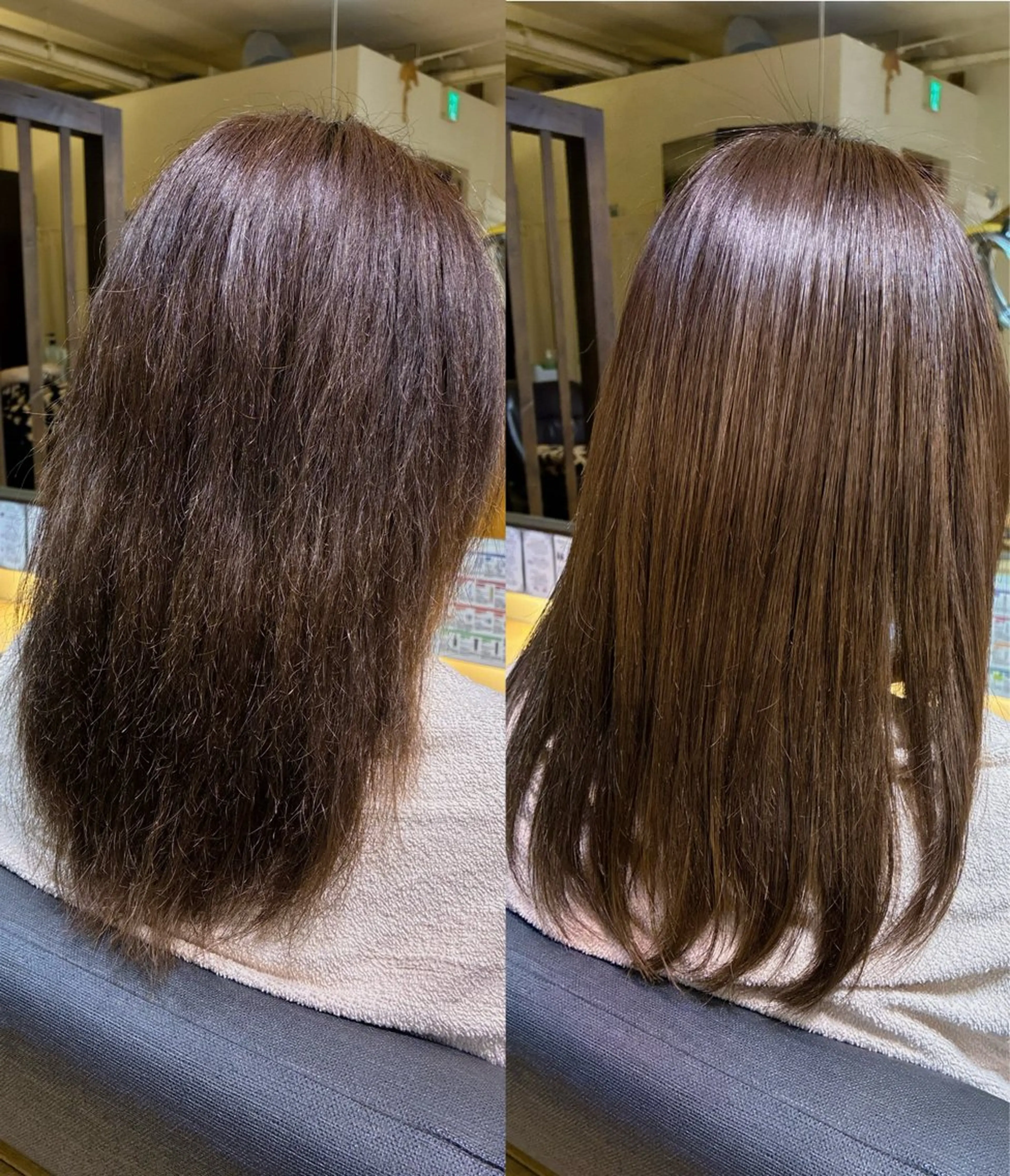 ロング パーマ 縮毛矯正 酸性ストレート ストレートパーマ カット 縮毛矯正 奥谷 美代子のヘアスタイル