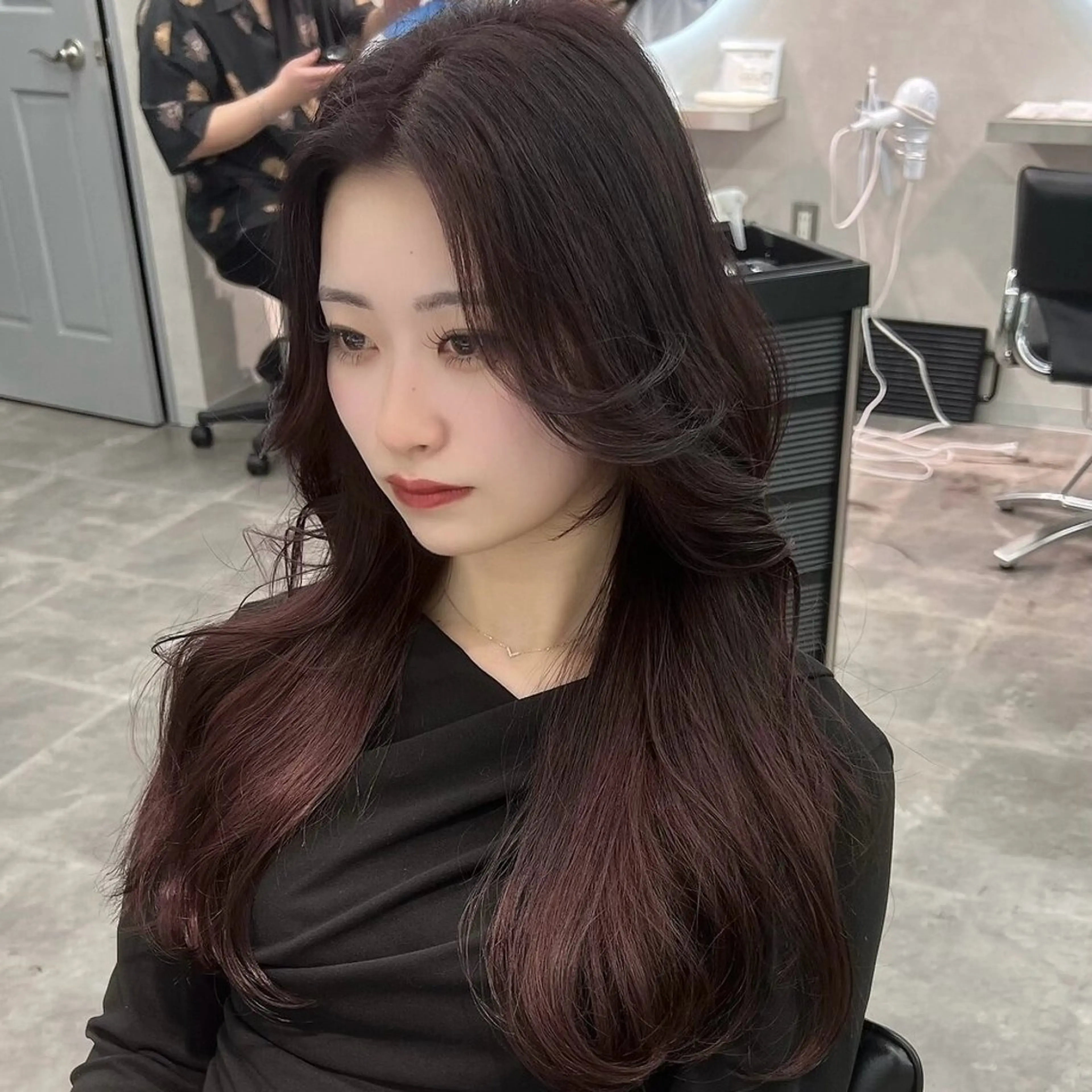 ロング 韓国風ヘア レイヤーカット カット トリートメント オオゼキ【レディース モデル様募集中✨】のヘアスタイル