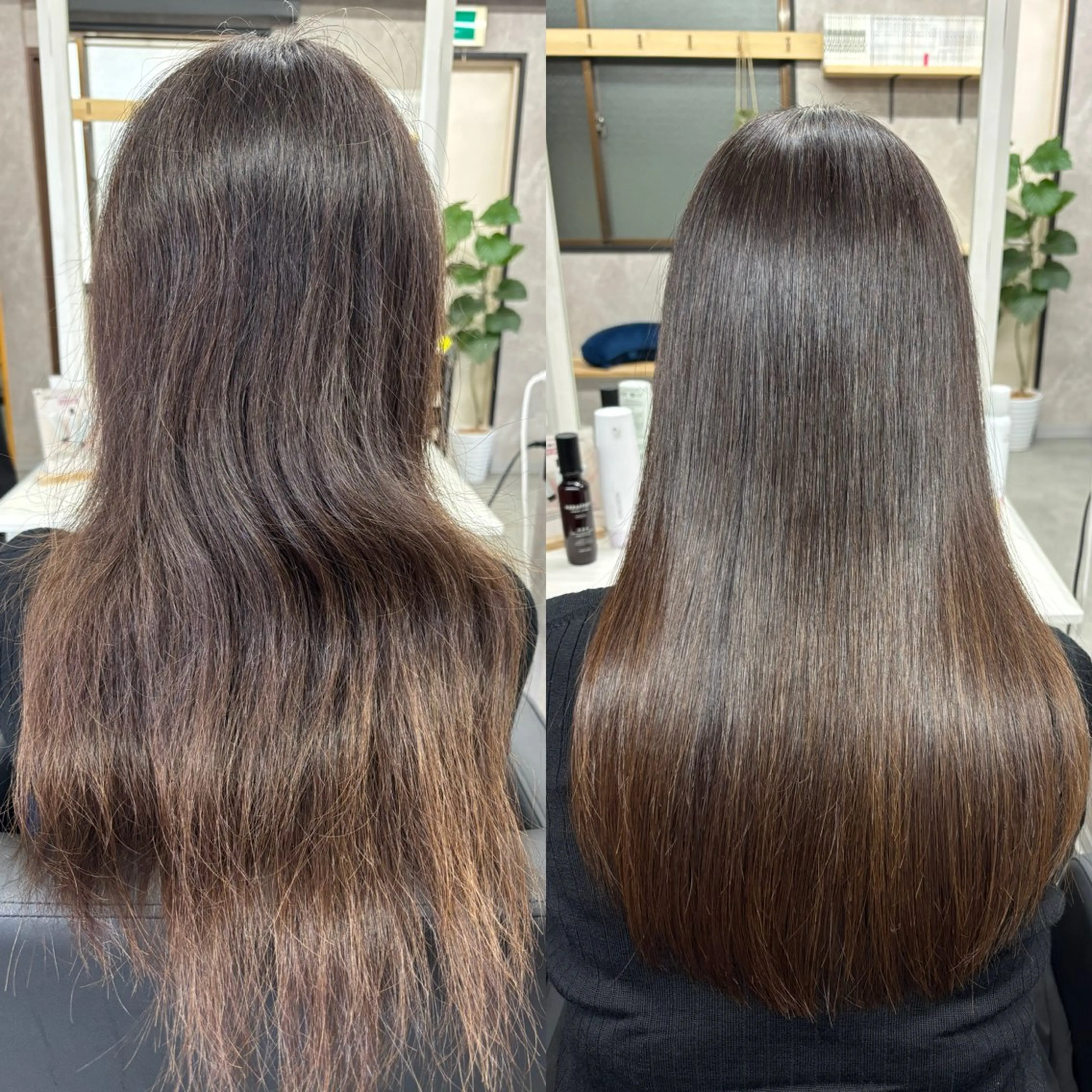 ロング 縮毛矯正 トリートメント かがみ/メンテナンス カット無料のヘアスタイル