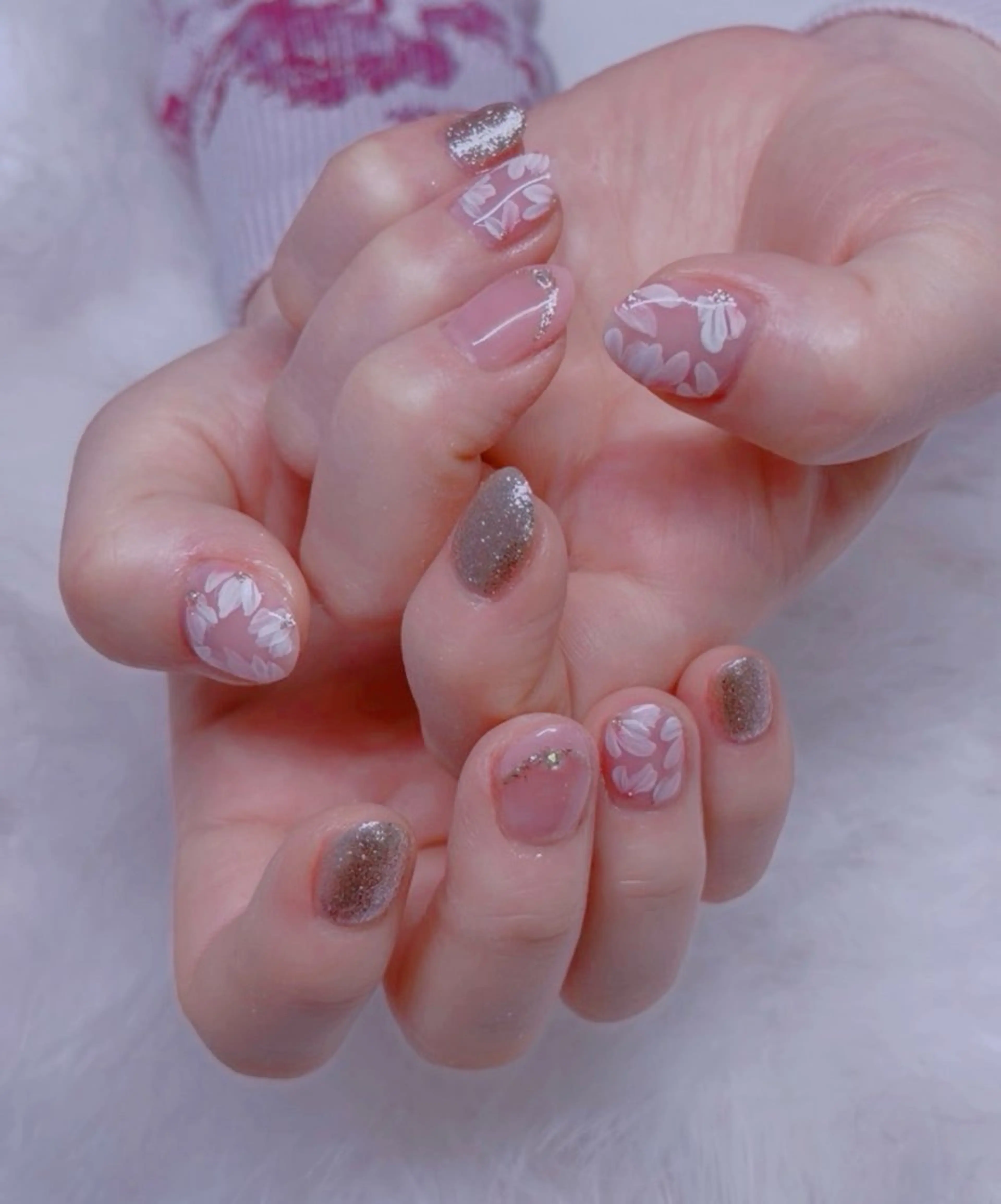 ネイル チークネイル 桜ネイル 長さ出し フットネイル フレンチネイル ビューティー ネイルのネイルデザイン