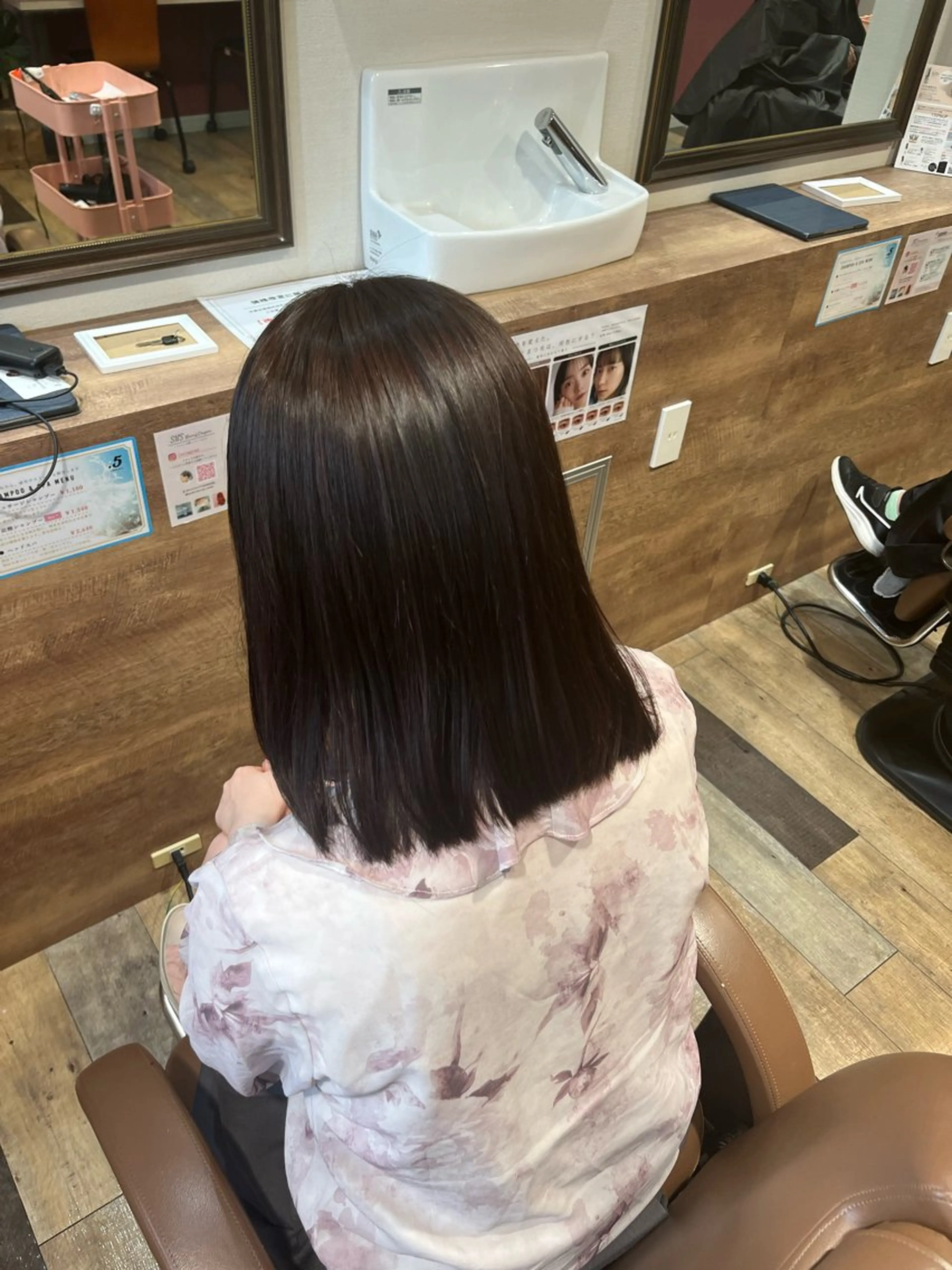 ミディアム 顔まわり/透け感 カラー/青栁優🔆のヘアスタイル