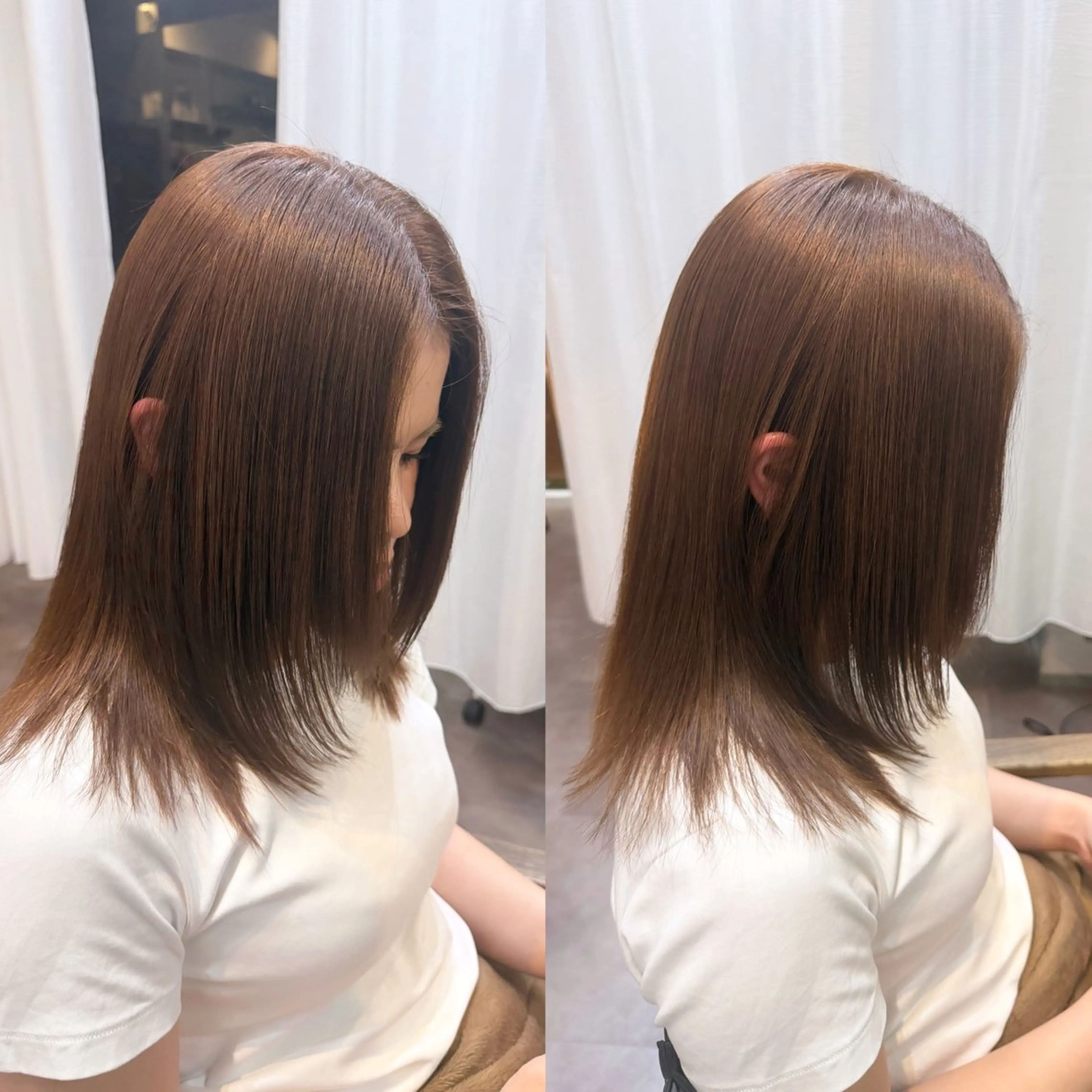 ミディアム カラー 伊東 愛理のヘアスタイル