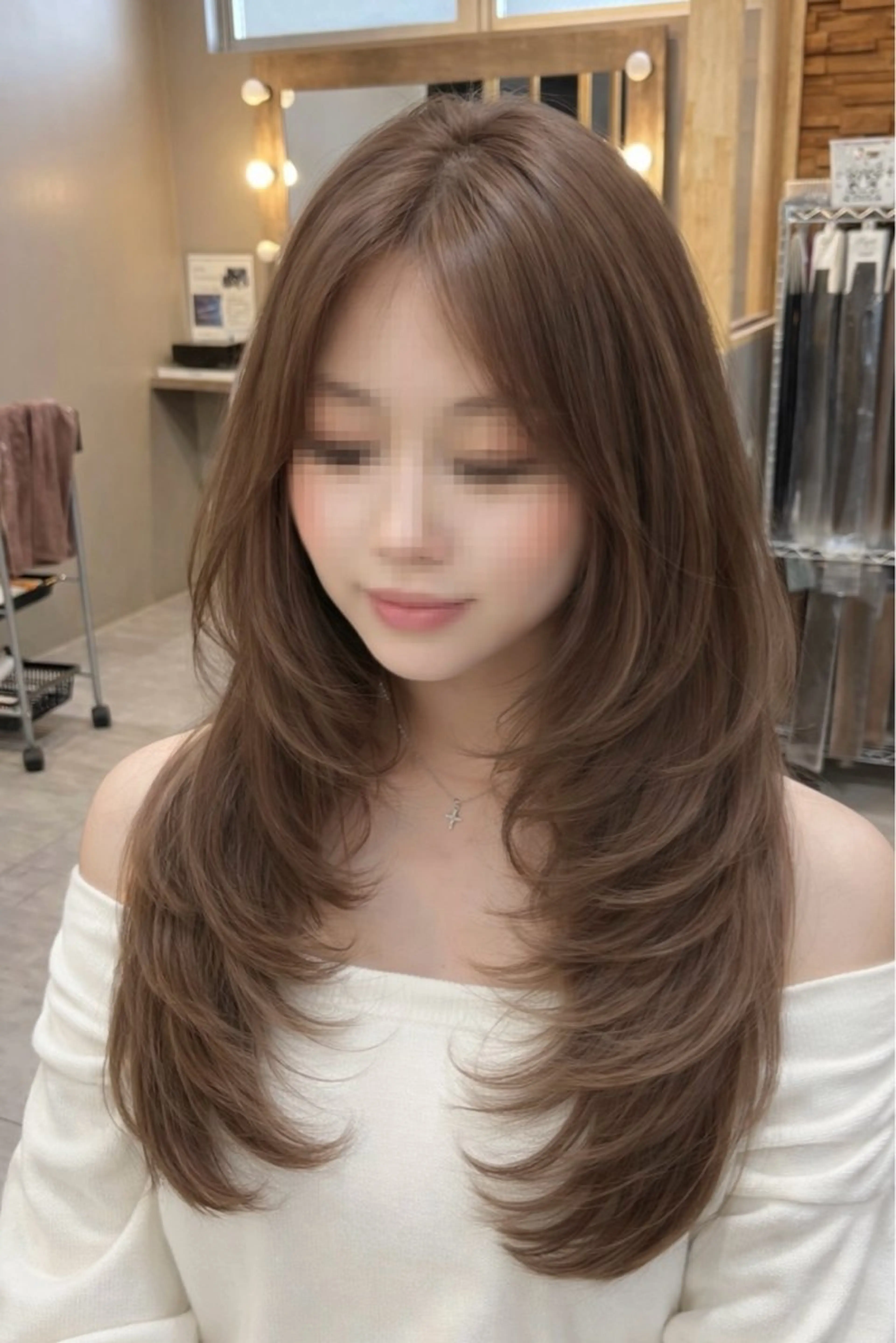 ロング 韓国風ヘア レイヤーカット カット ヘアカラー エクステ/ハイトーン レイヤーHIROのヘアスタイル