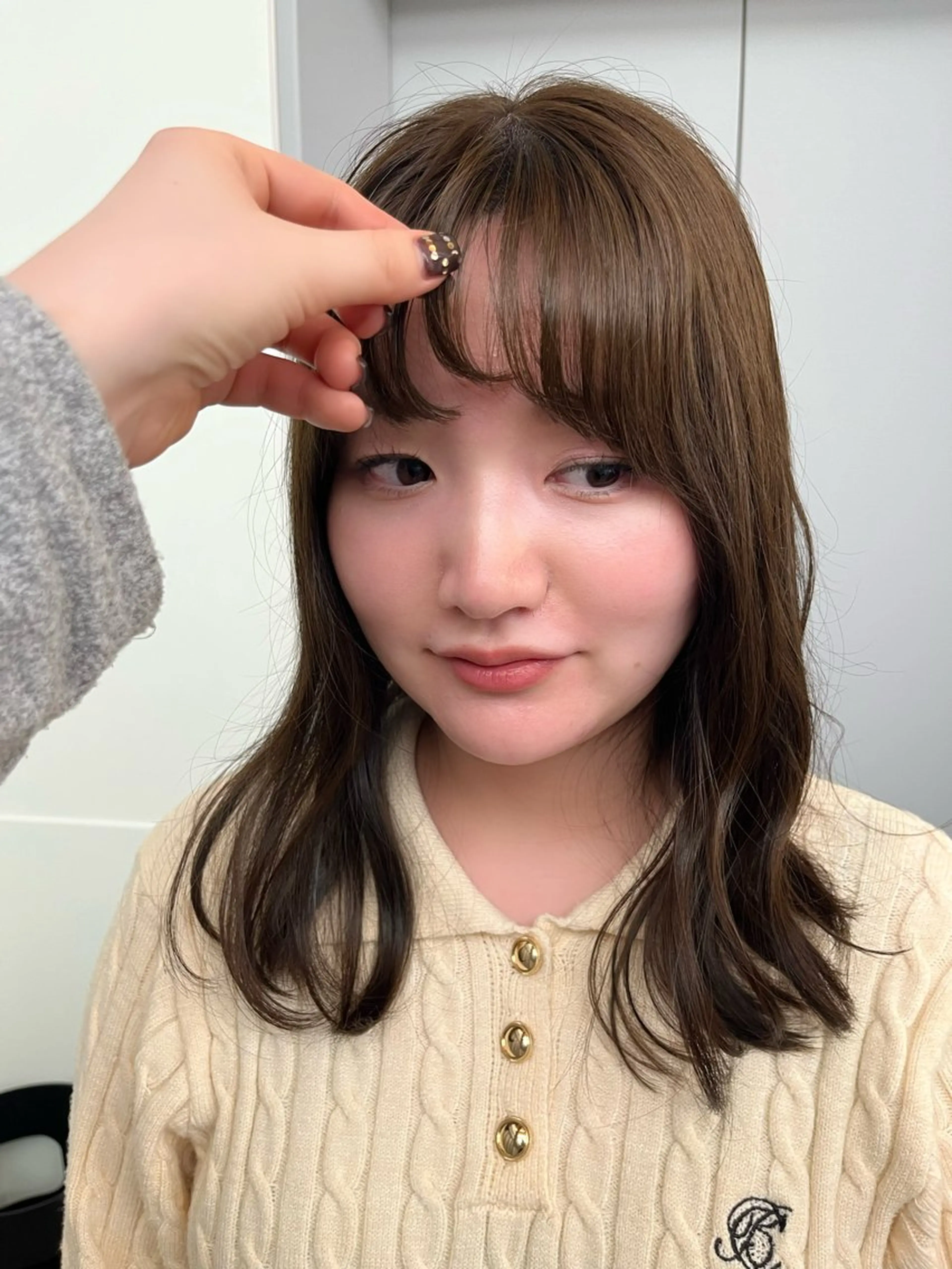 セミロング カラー ベージュカラー オリーブベージュ ヘアカラー トリートメント ブリーチ/wカラー/ ロングカット/Rioのヘアスタイル