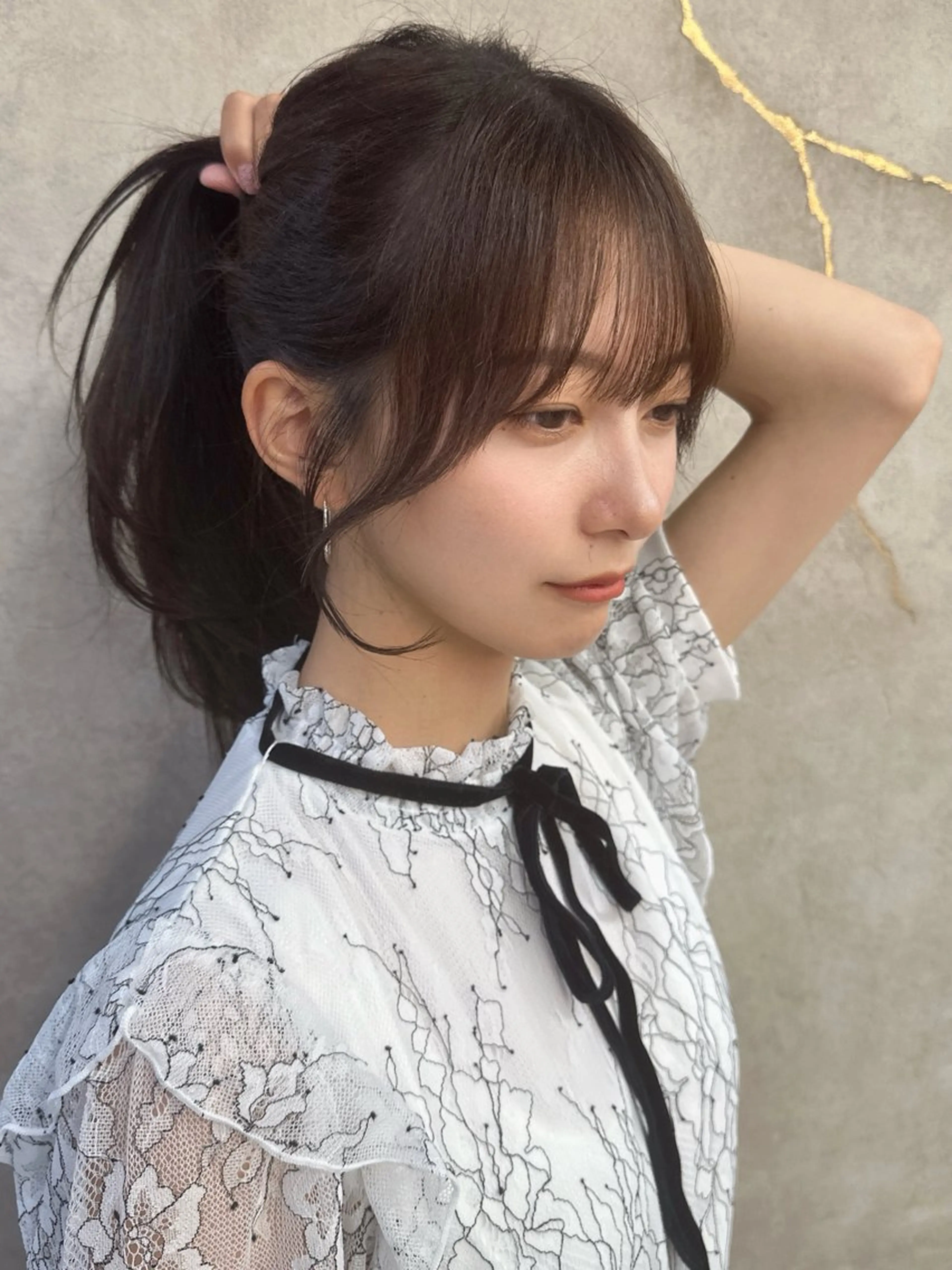 ロング カラー カット ヘアカラー トリートメント 顔周り/韓国レイヤー /髪質改善/小原幹太のヘアスタイル