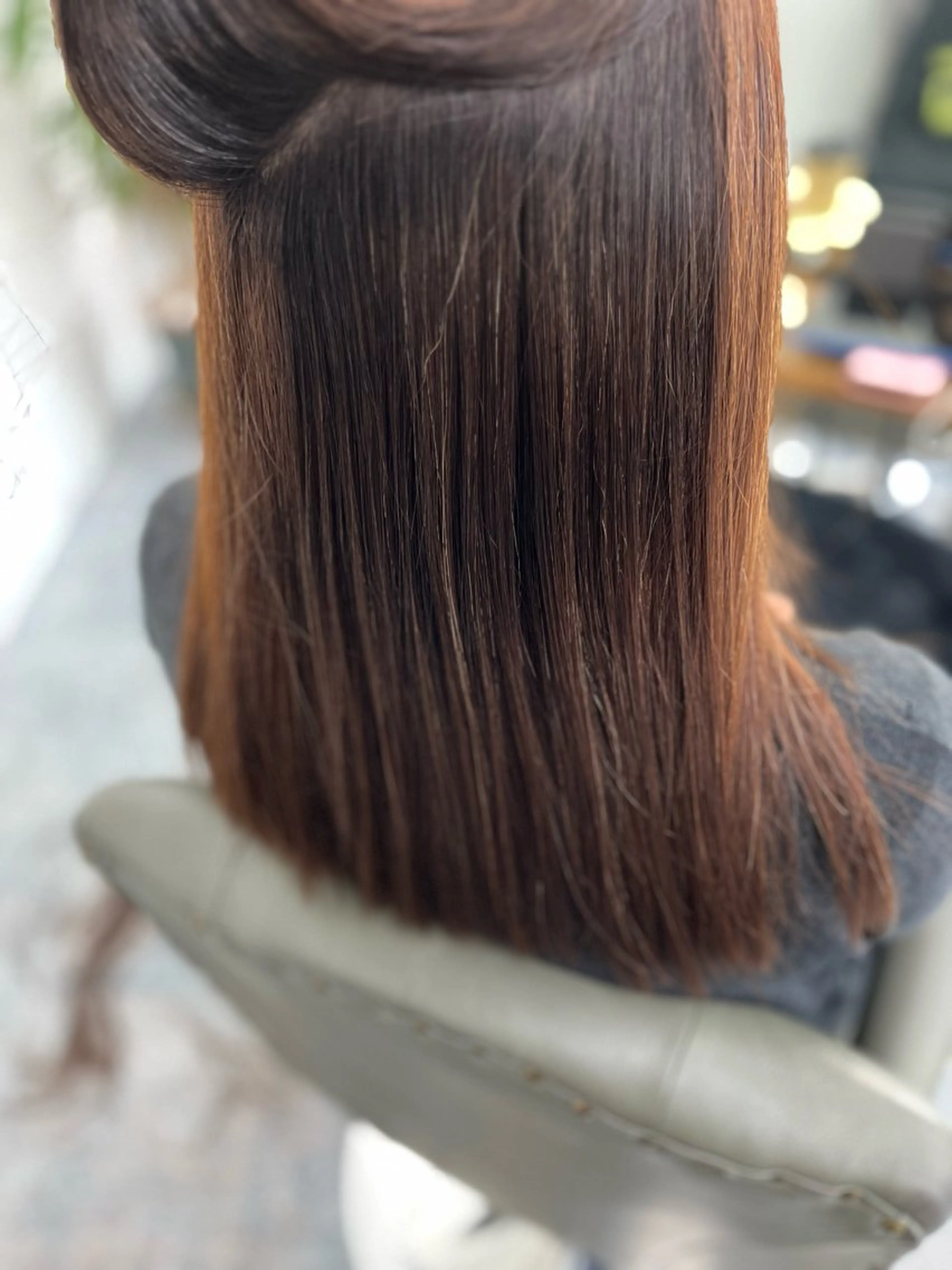 ロング ヘアカラー 縮毛矯正 一瀬 理絵のヘアスタイル