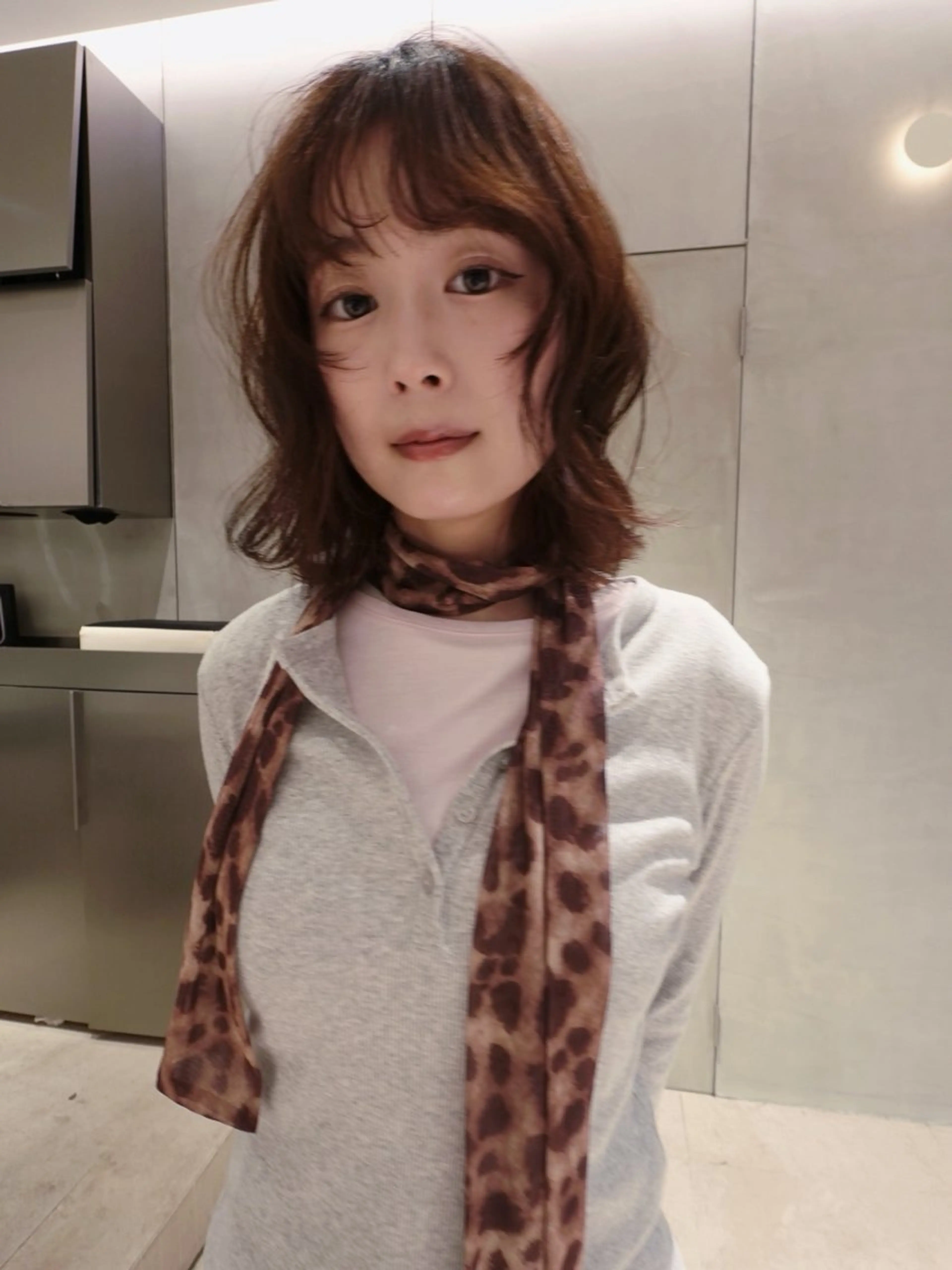 ミディアム 顔周りカット レイヤーカット カット ヘアカラー Wカラー/ボブ/ カット /Rinoのヘアスタイル