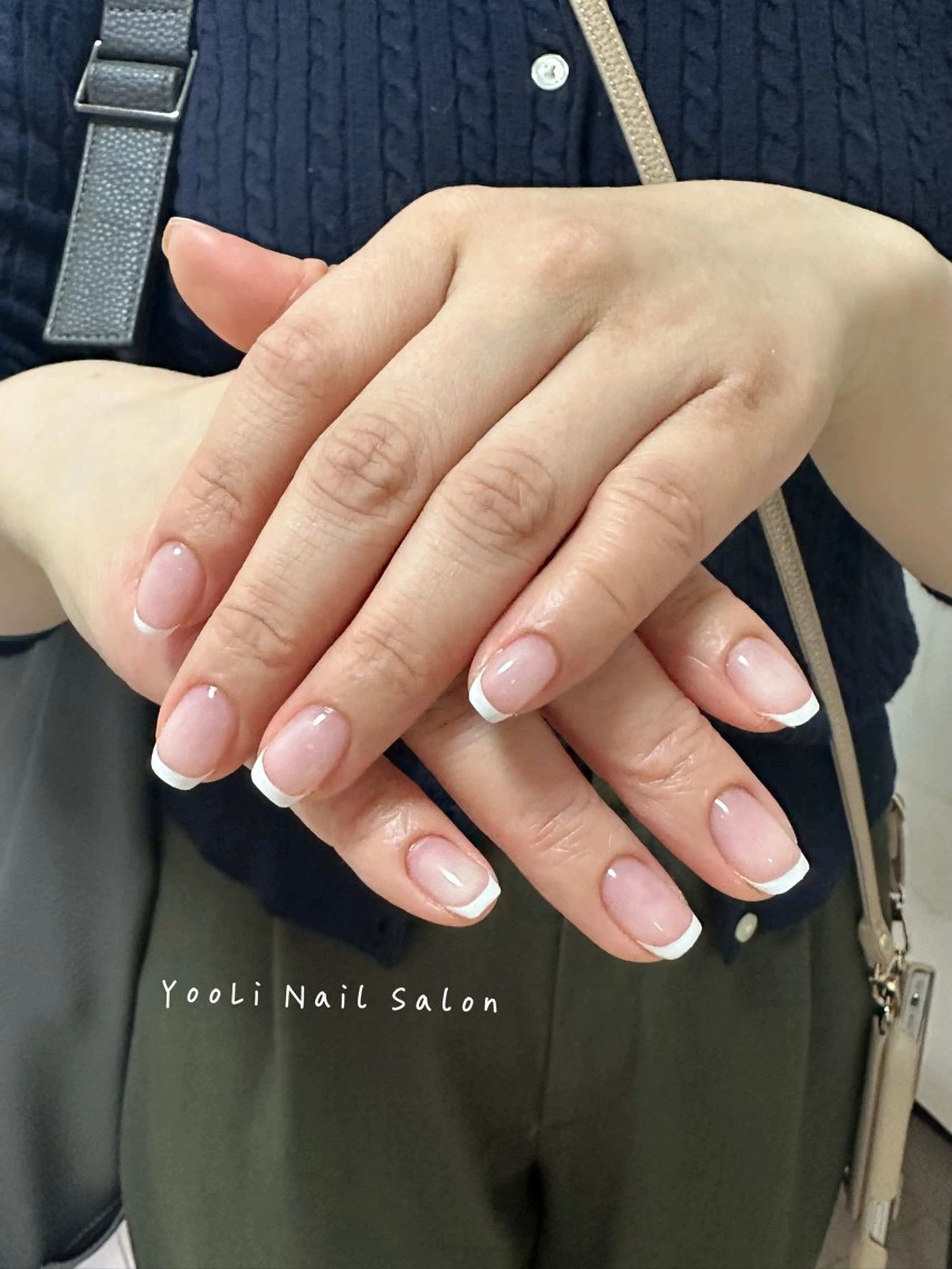 ネイル アートネイル オーロラネイル チークネイル フレンチネイル ガラスフレンチ 🎀YooLi Nail salonのネイルデザイン