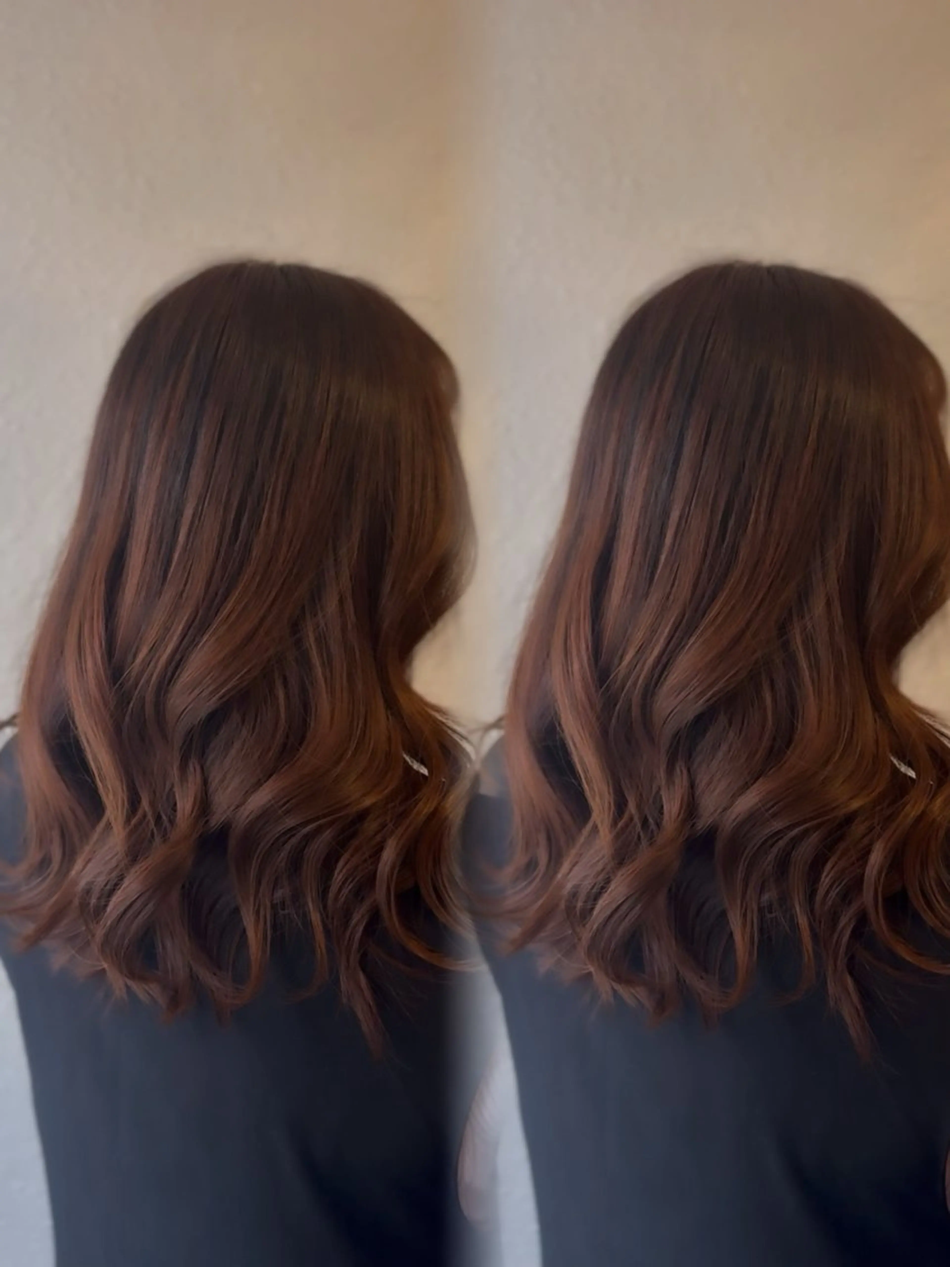 セミロング ヘアカラー 杉本 奈々美のヘアスタイル