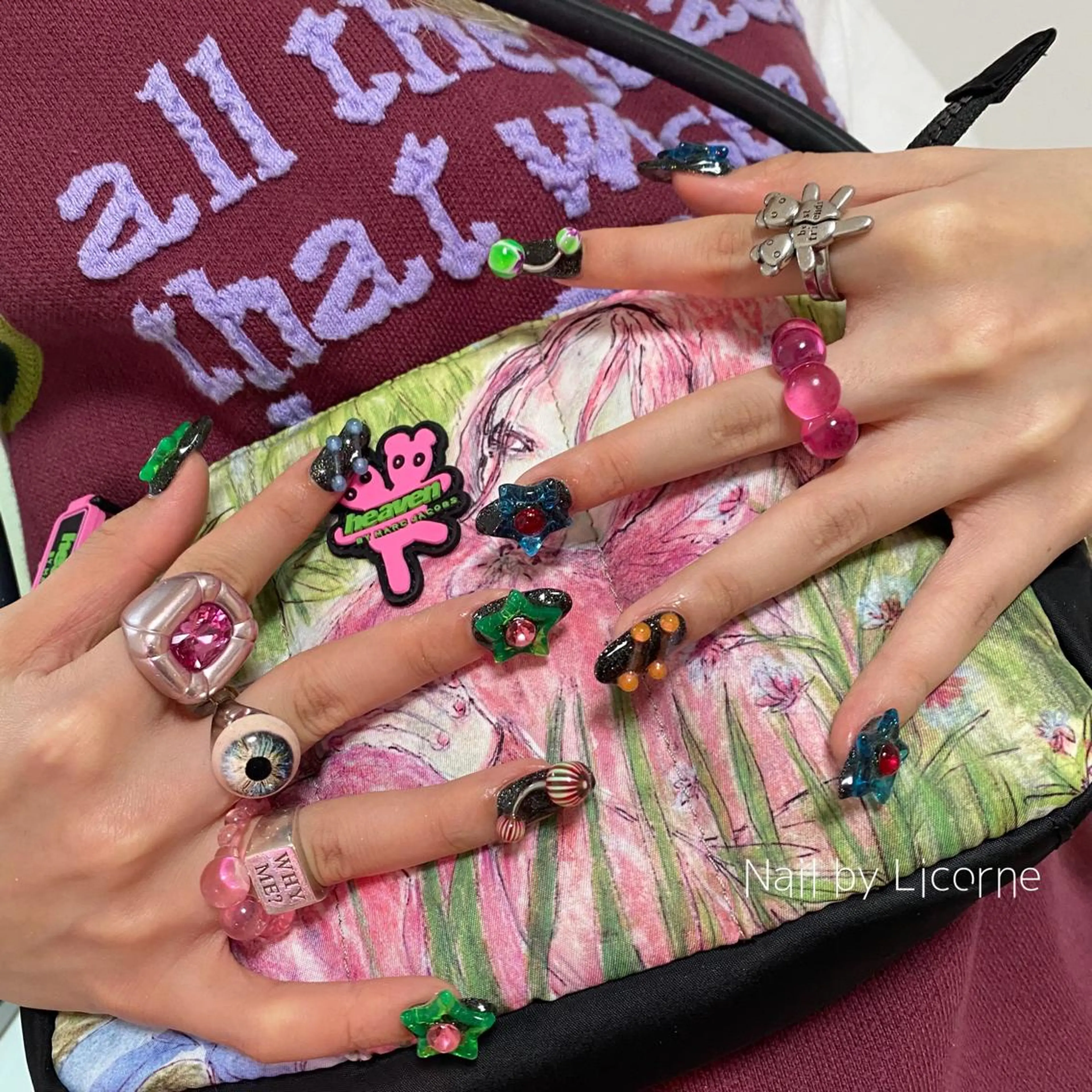 ネイル アートネイル オーロラネイル フレンチネイル 氷ネイル・うるうるネイル マグネットネイル ハンドネイル Nail by Licorneのネイルデザイン