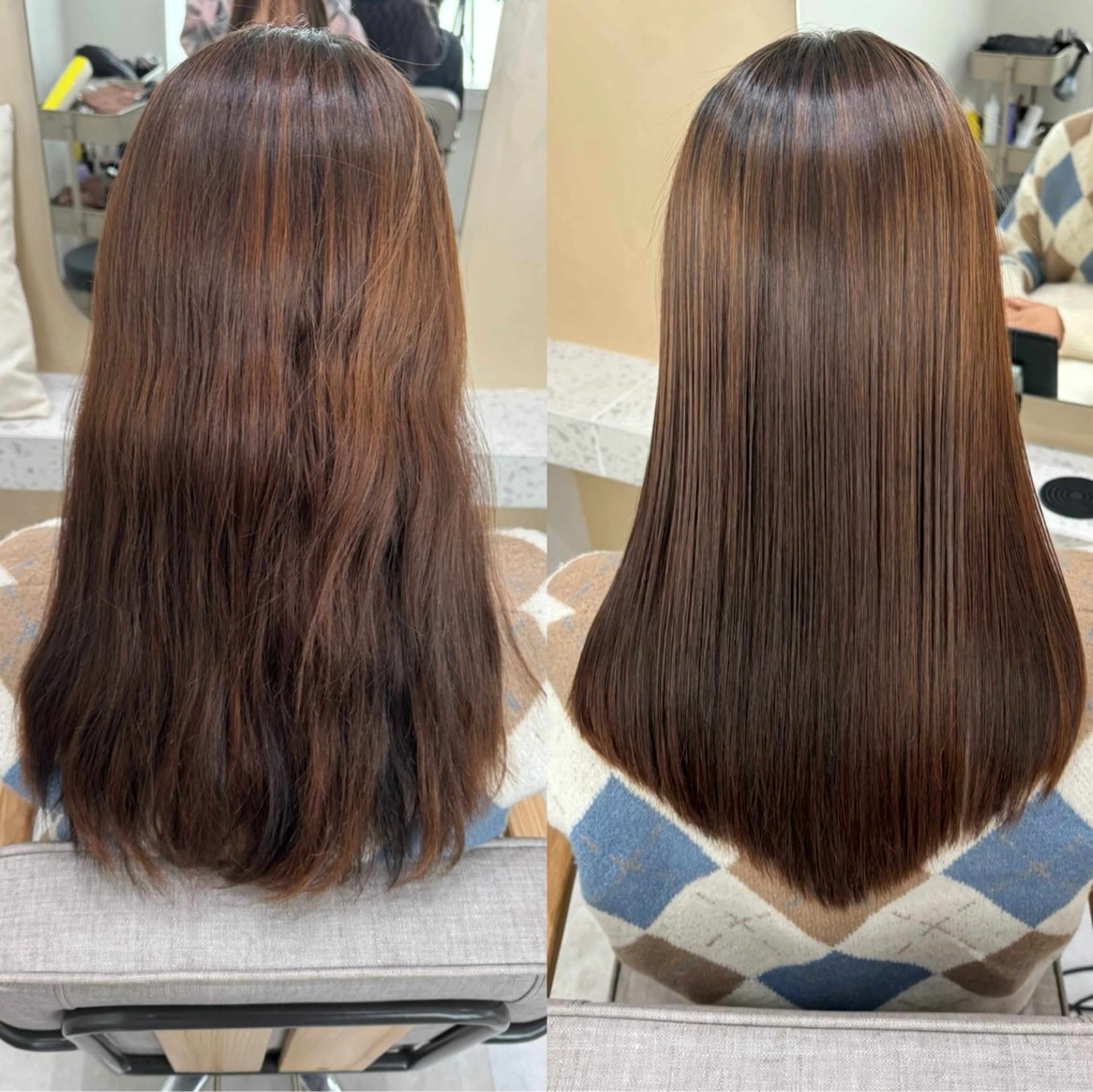 セミロング カット 縮毛矯正 トリートメント 🌜美髪矯正/艶髪 /ボブ/こころ🌛のヘアスタイル