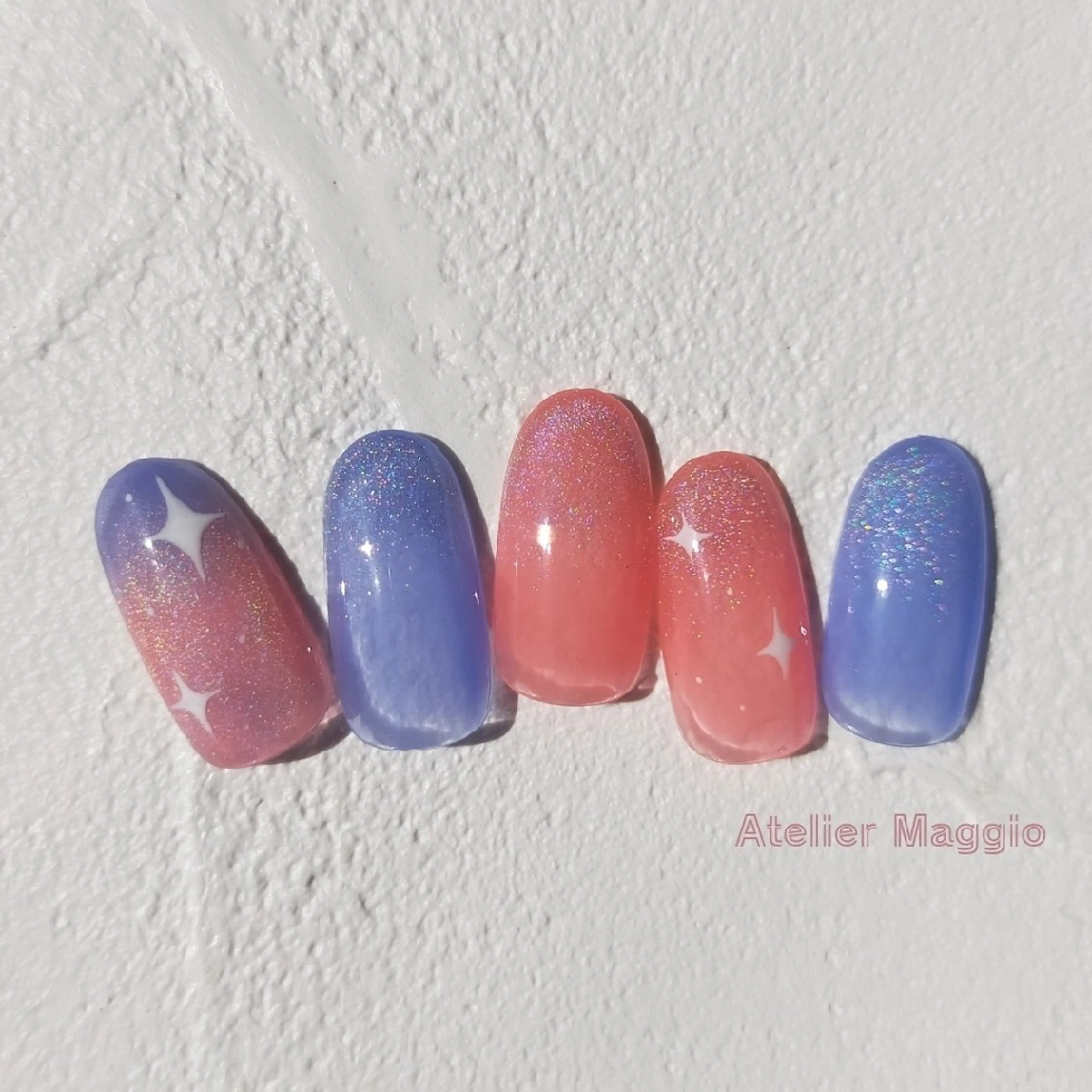 ネイル アートネイル ジェルネイル キラキラネイル マグネットネイル アトリエマッジョ madokaのネイルデザイン