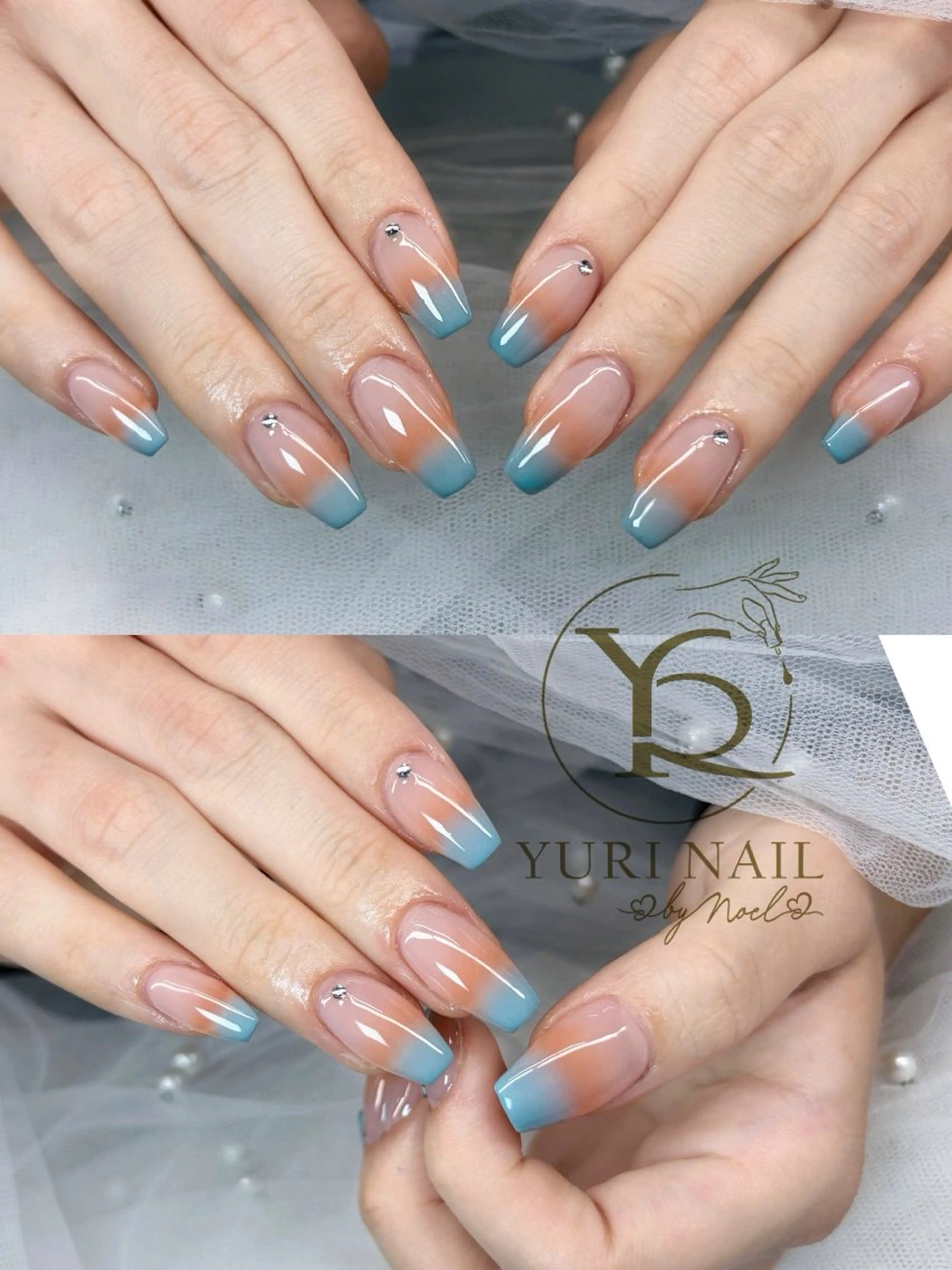 ネイル チークネイル フットネイル グラデーション 韓国ネイル 持ち込み ハンドネイル フットネイル ハンドケア YURI Nail NARITAのネイルデザイン