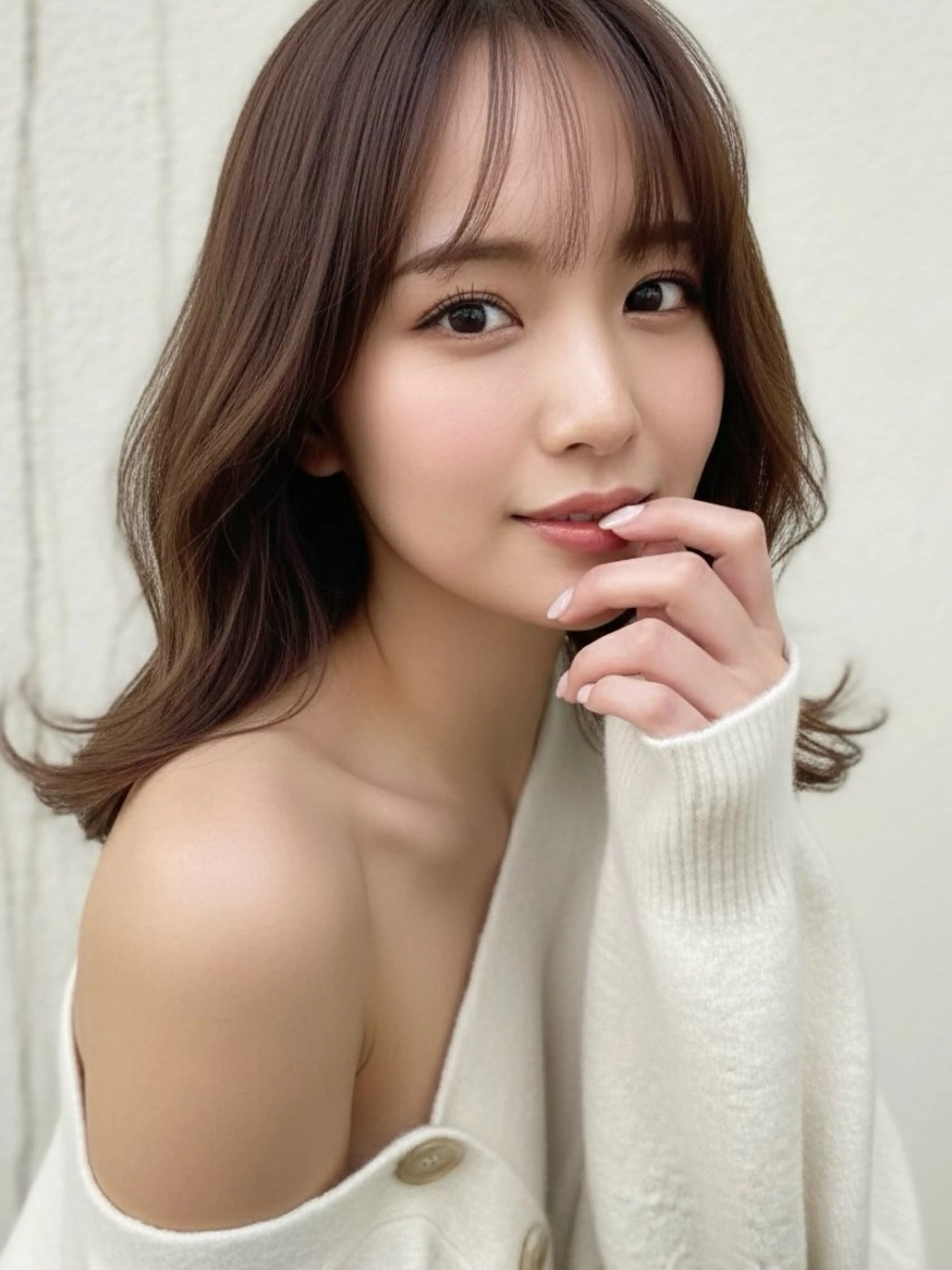 ミディアム カラー くびれヘア くびれレイヤー レイヤーカット カット ヘアカラー トリートメント 田室 和幸のヘアスタイル