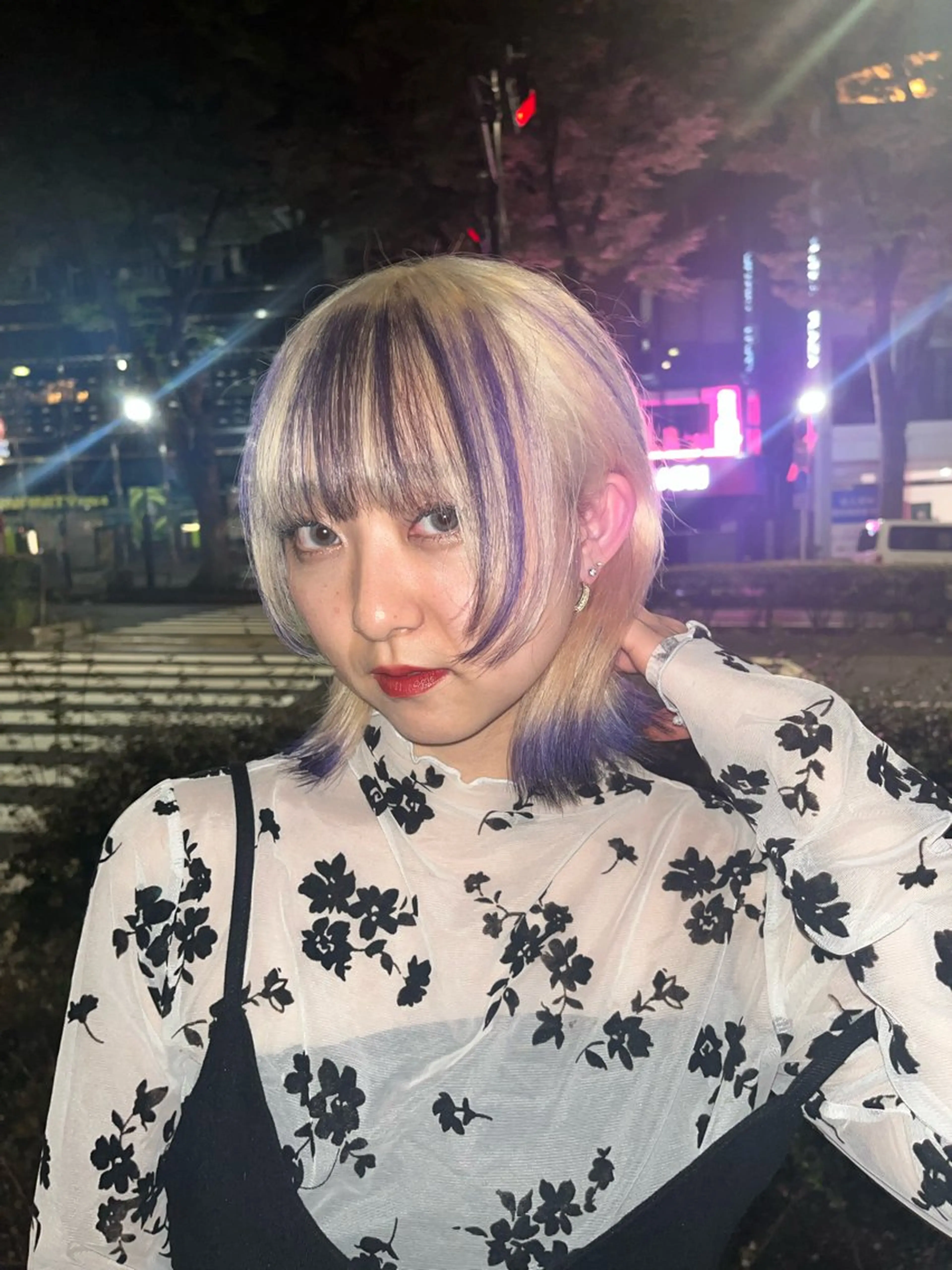 セミロング カラー ヘアアレンジ ヘアカラー トリートメント 🩶【推しハイトーン 】yuzu🩶のヘアスタイル