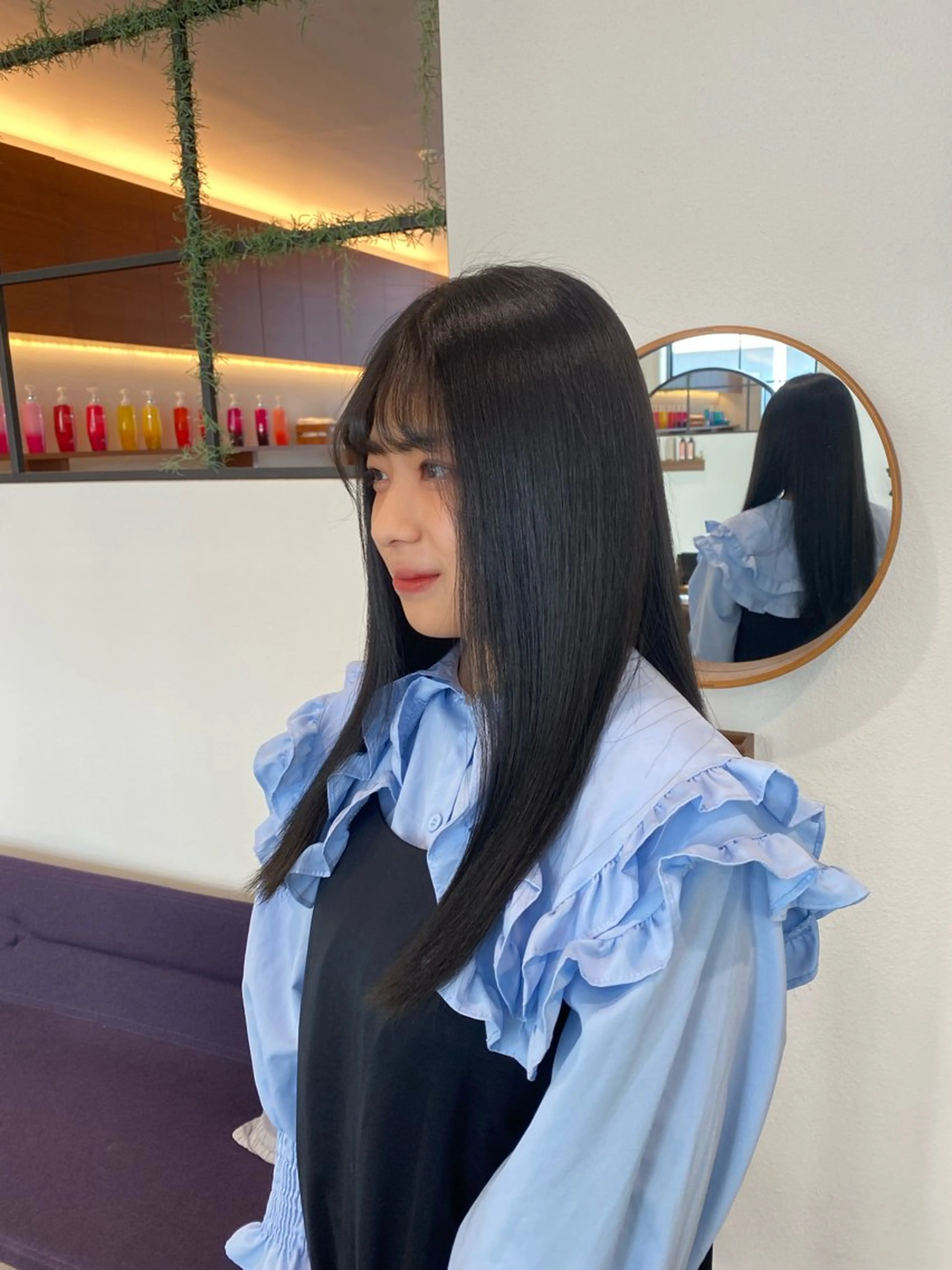 セミロング カラー ヘアカラー ミディアムレイヤー/ 艶カラー🎀　emiのヘアスタイル