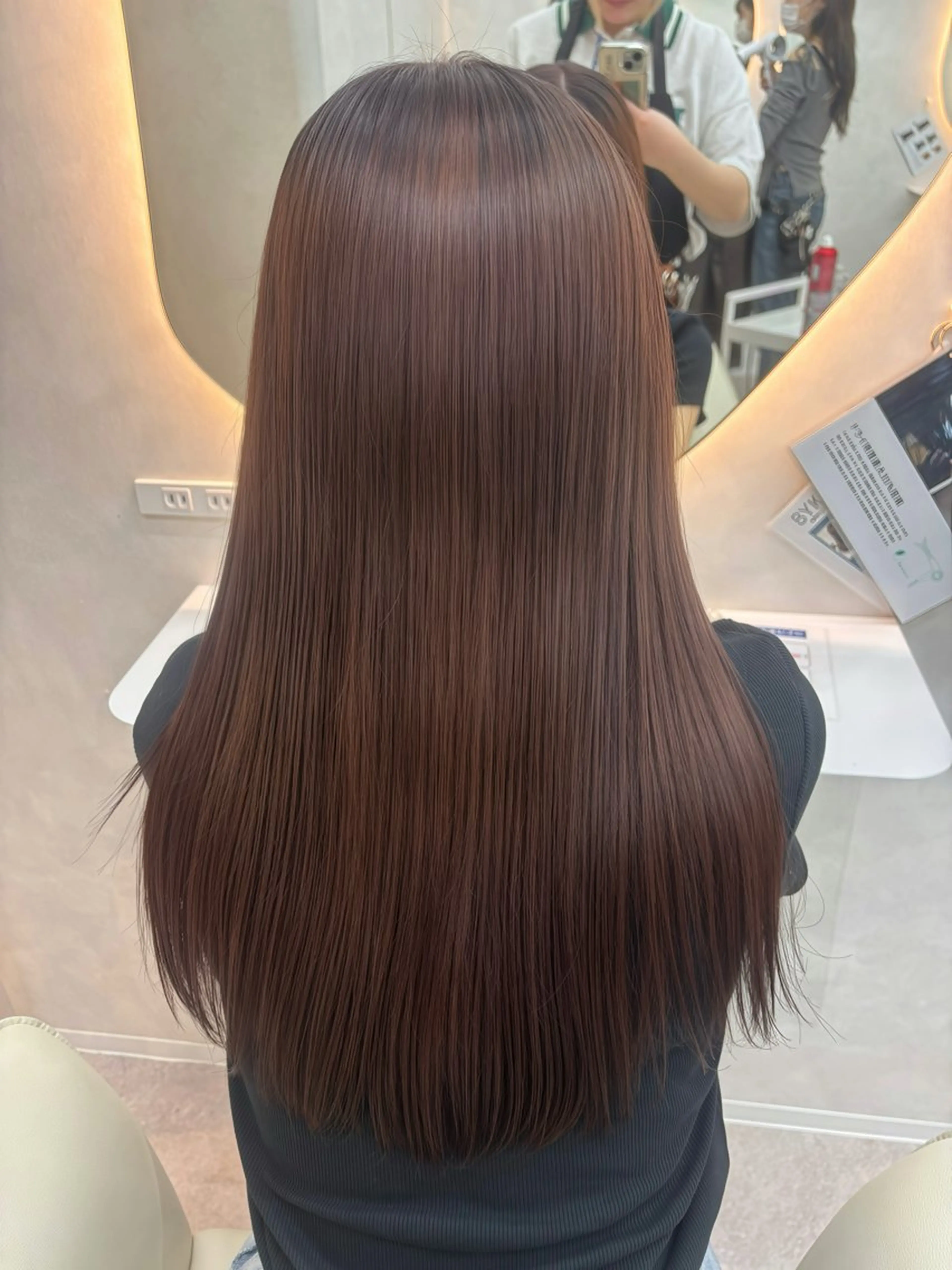 セミロング カラー ブラウンカラー ピンクカラー ピンクブラウン 🖤みらい🖤カット ブリーチモデル募集のヘアスタイル