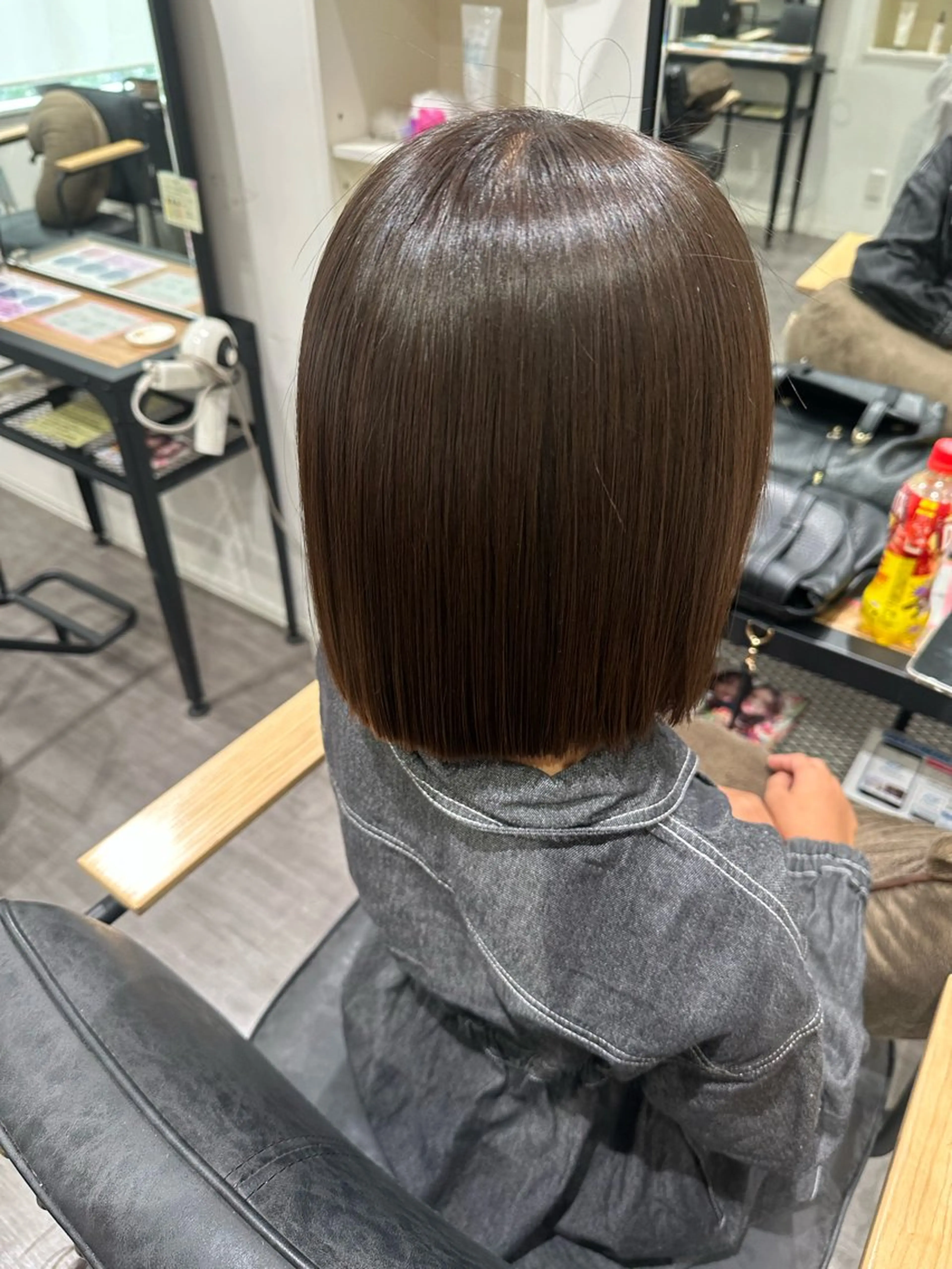 ミディアム カラー 切りっぱなしボブ ボブ カット トリートメント 艶髪レイヤー上田 紗也🇰🇷💗のヘアスタイル