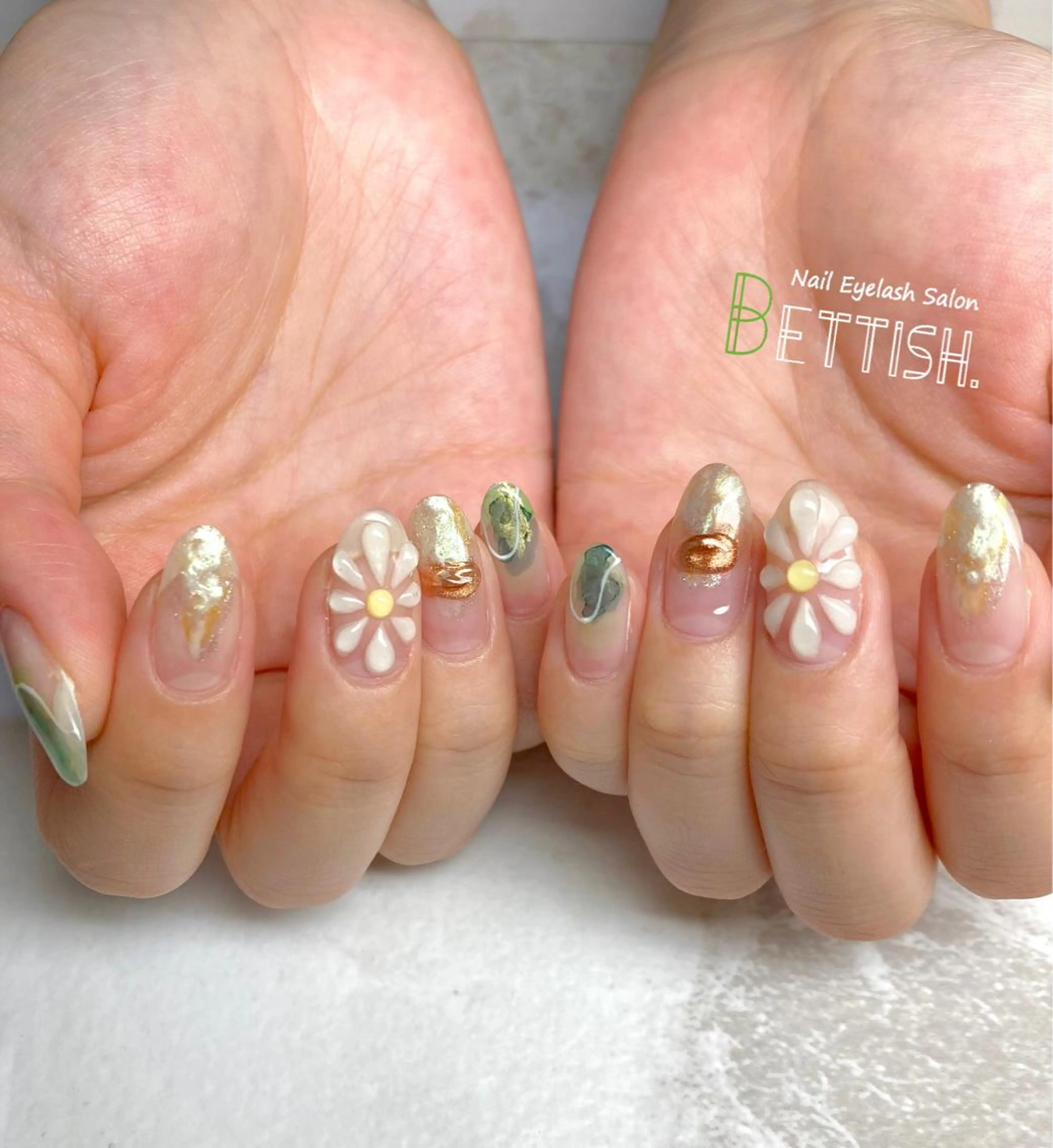 ネイル フラワーネイル ニュアンスネイル ぷっくりネイル ハンドネイル BETTISH. KUMIKO☺︎︎のネイルデザイン