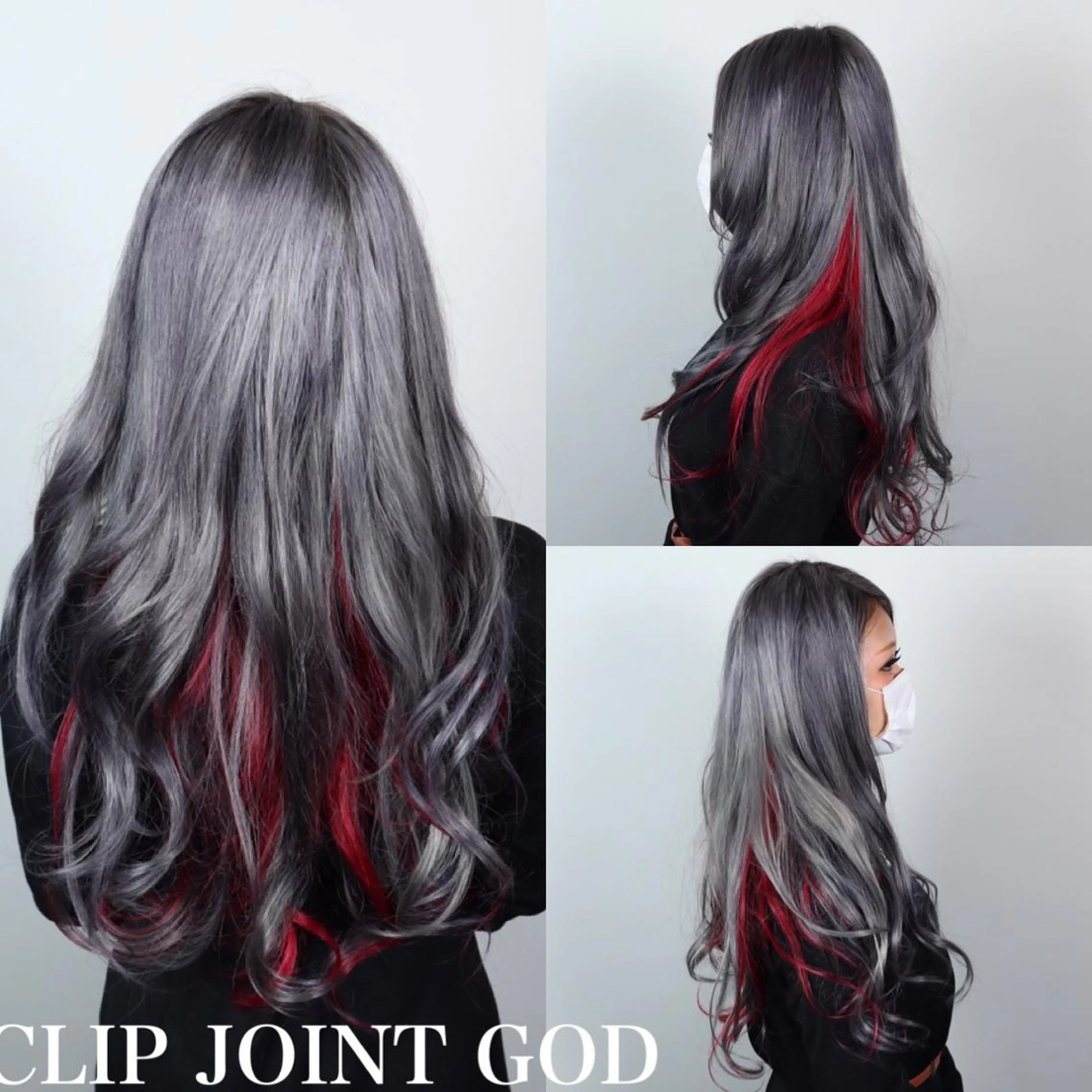 ロング カラー ヘアアレンジ ブリーチ シルバー ヘアカラー トリートメント ヘアセット 秋葉 洸平のヘアスタイル