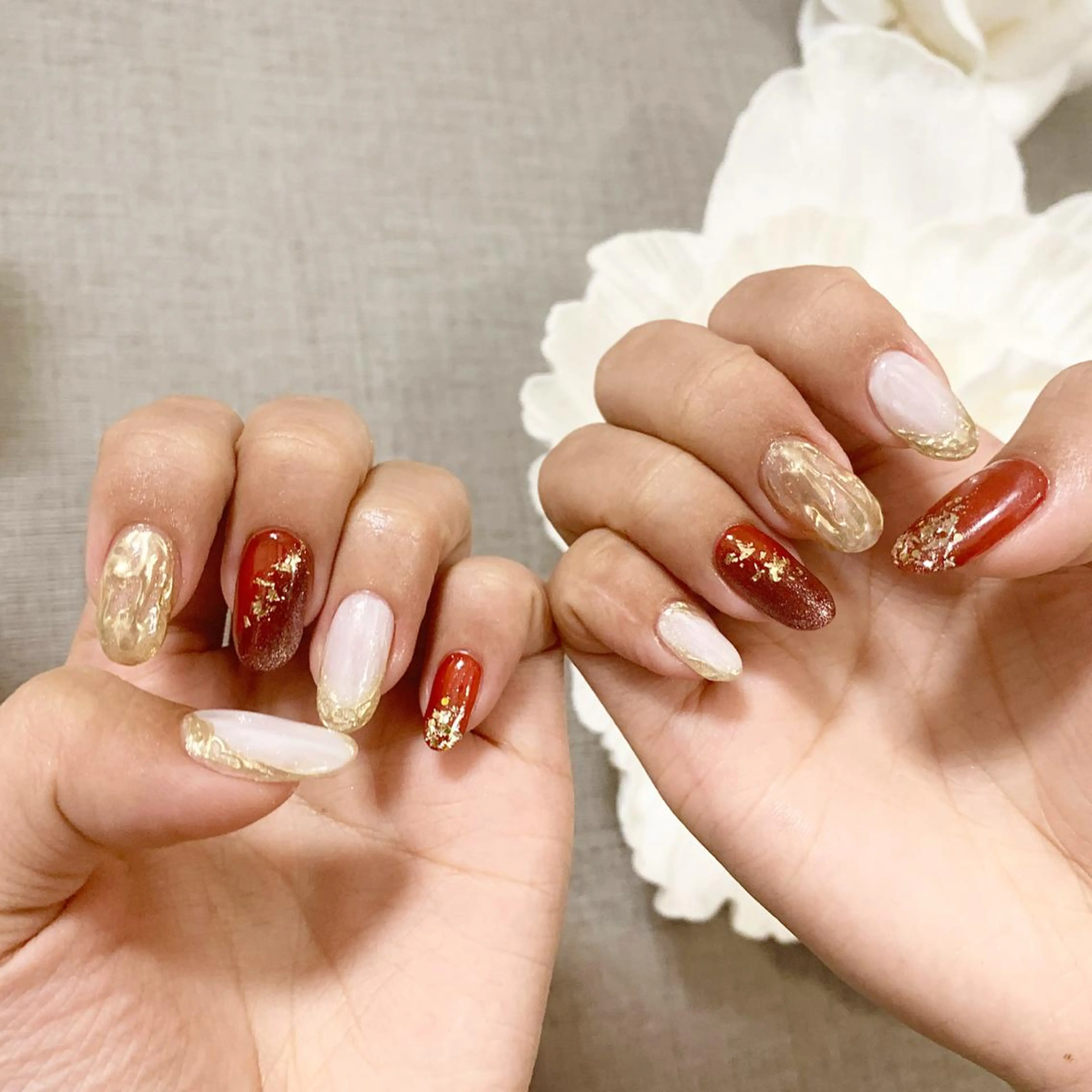 ネイル 成人式 ハンドネイル 手塚 里奈のネイルデザイン