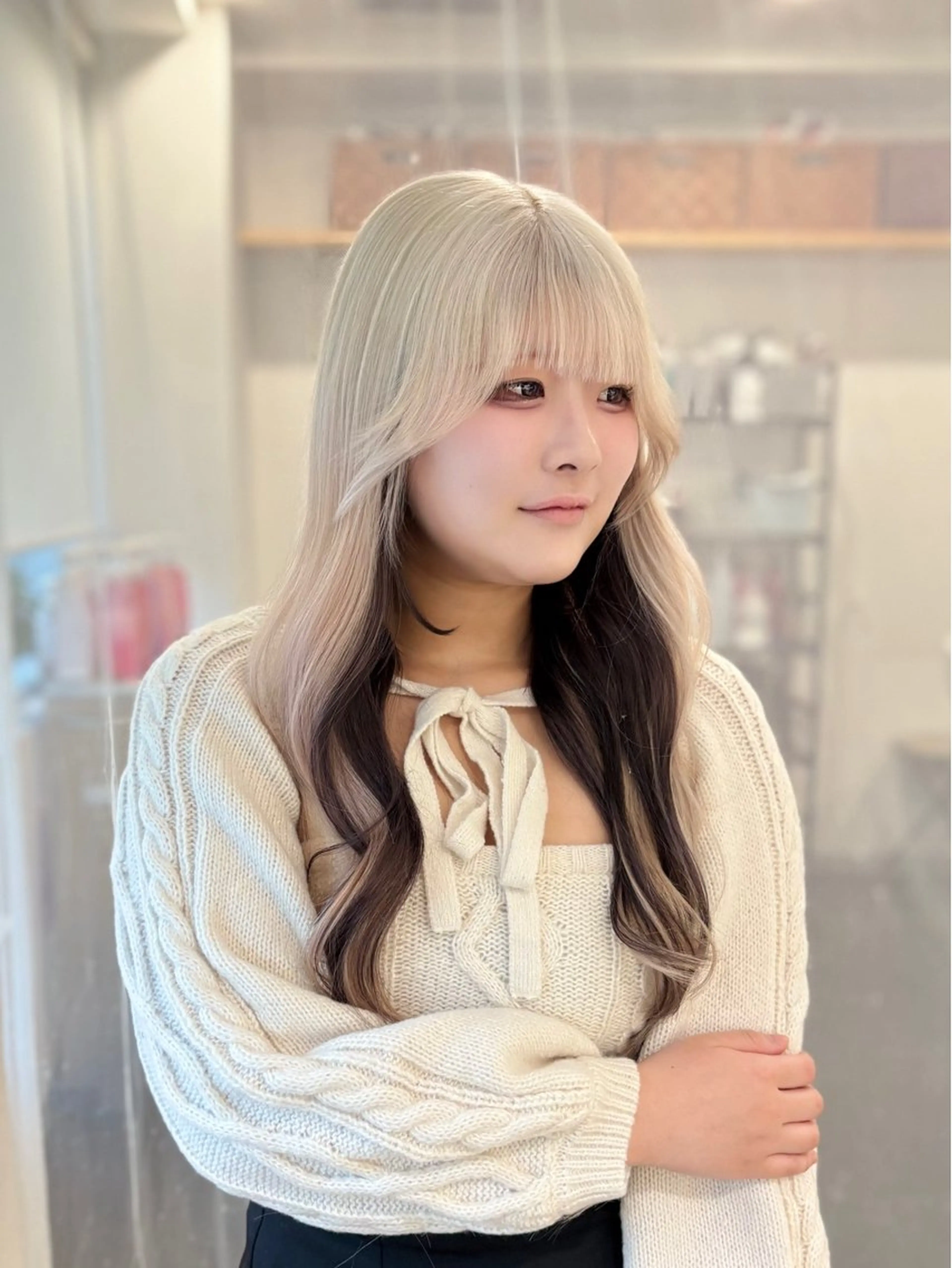 ロング カラー ヘアカラー トリートメント GaKu/ハイトーン /ブリーチ/レイヤーのヘアスタイル