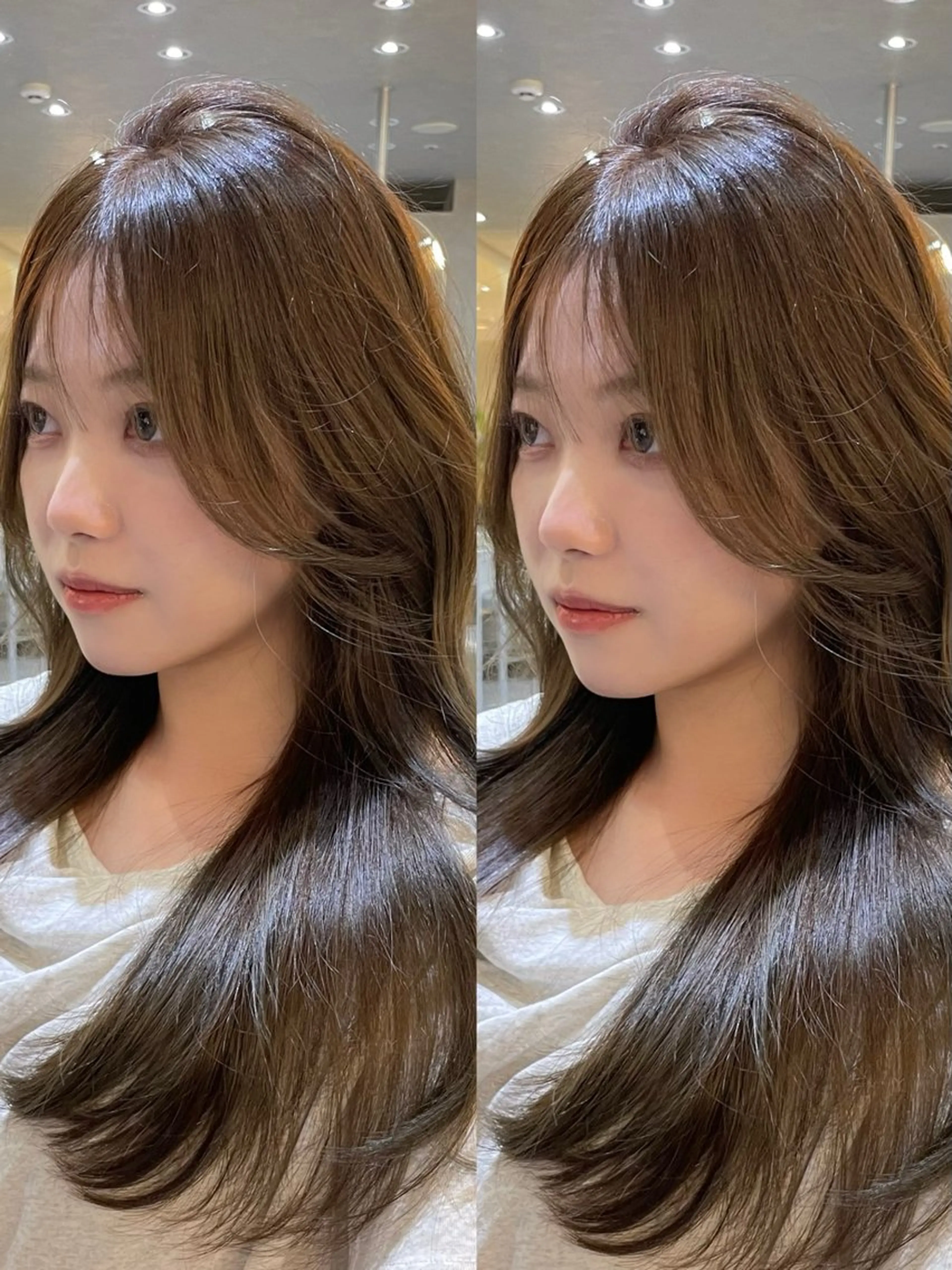 ロング カット ヘアカラー トリートメント ワンホンレイヤー 福岡天神RAIRAのヘアスタイル