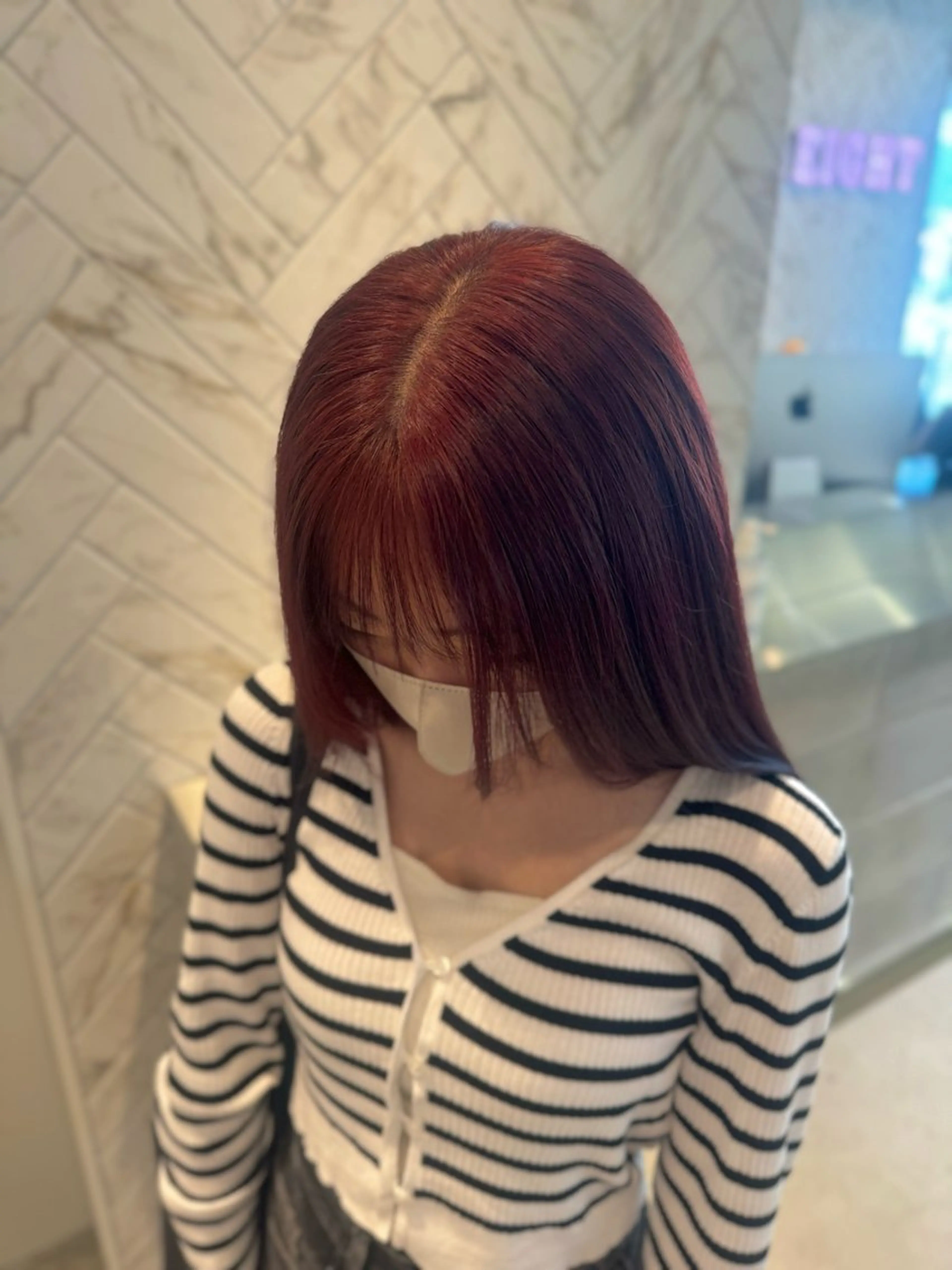 ロング カラー カット ヘアカラー トリートメント 店長　MANAMI ／ブリーチ／骨格ボブのヘアスタイル