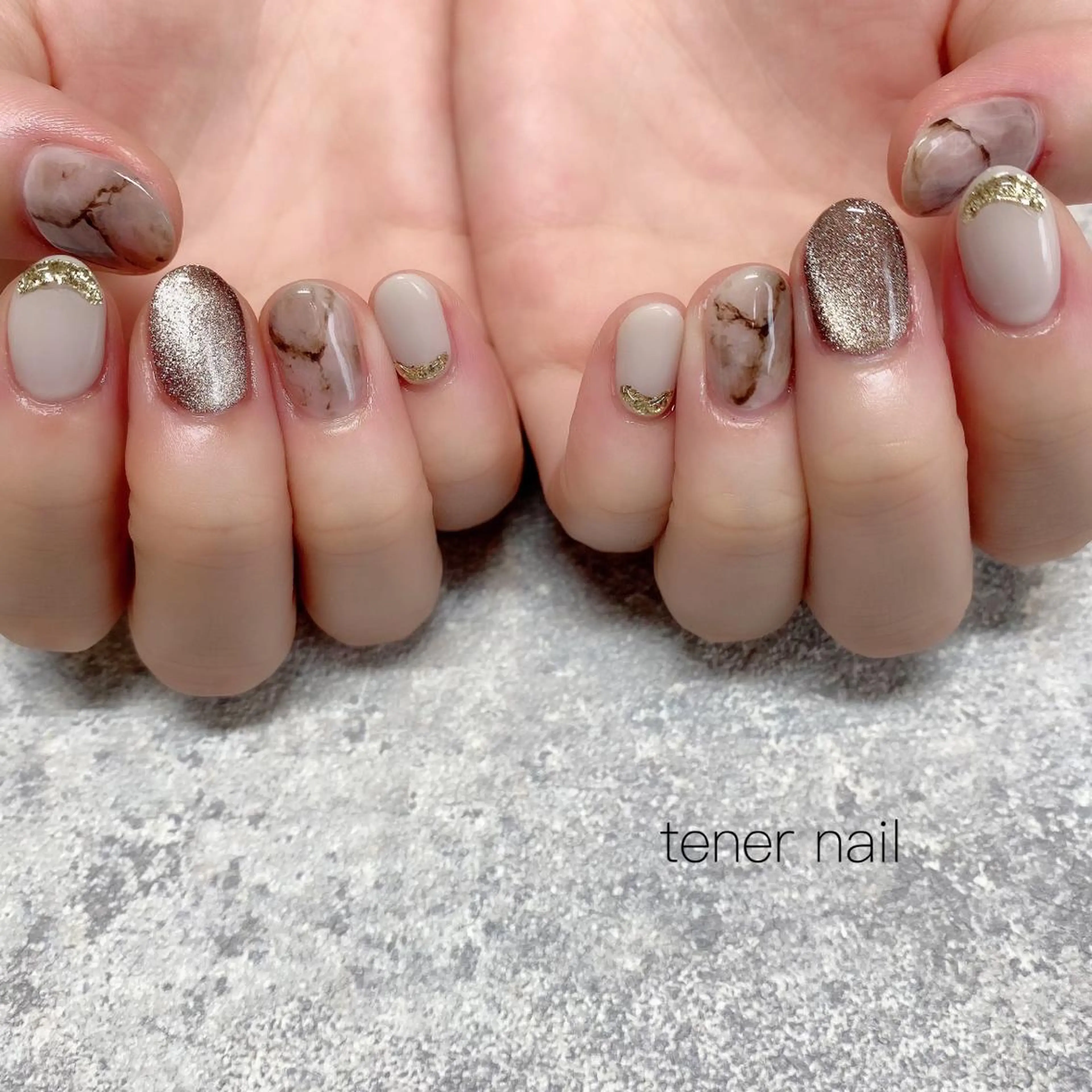 ネイル 大理石ネイル(マーブル) テネルネイル tener nailのネイルデザイン