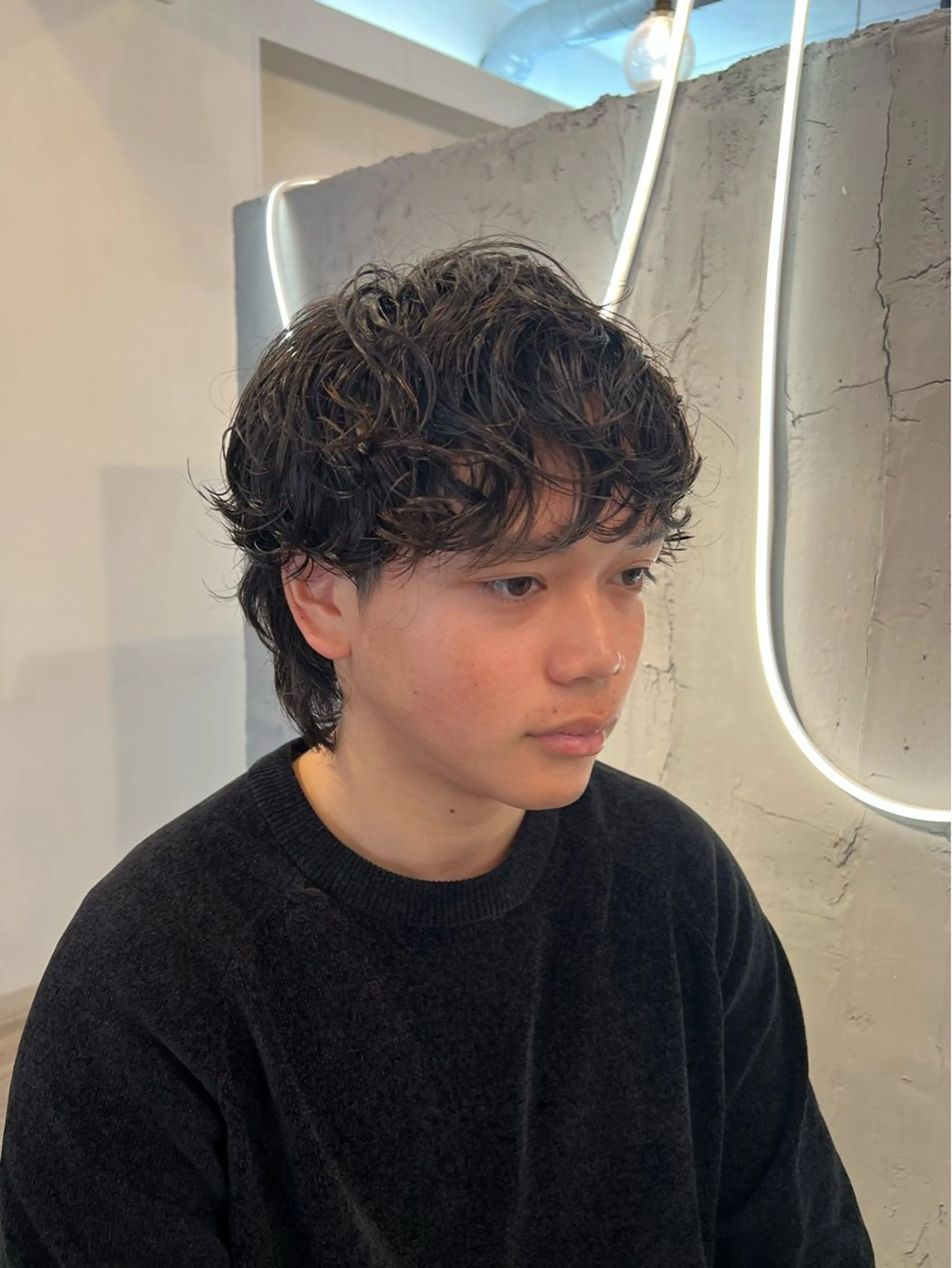 パーマ メンズ マッシュ メンズパーマ ニュアンスパーマ カット パーマ いぐちしょうた🫧 VISAGEbaskのヘアスタイル