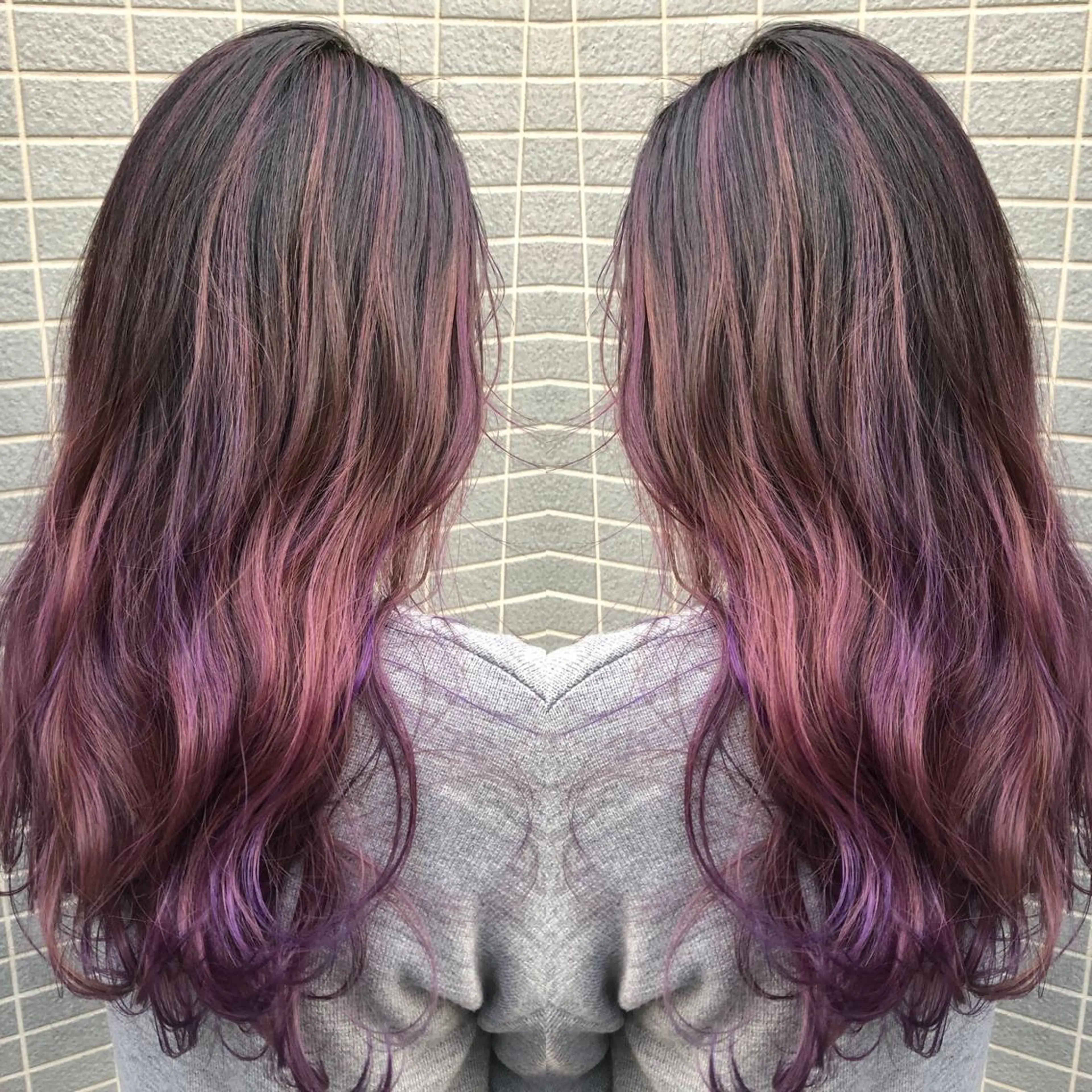 ロング カラー バイオレットカラー 似合わせ レイヤー須川のヘアスタイル