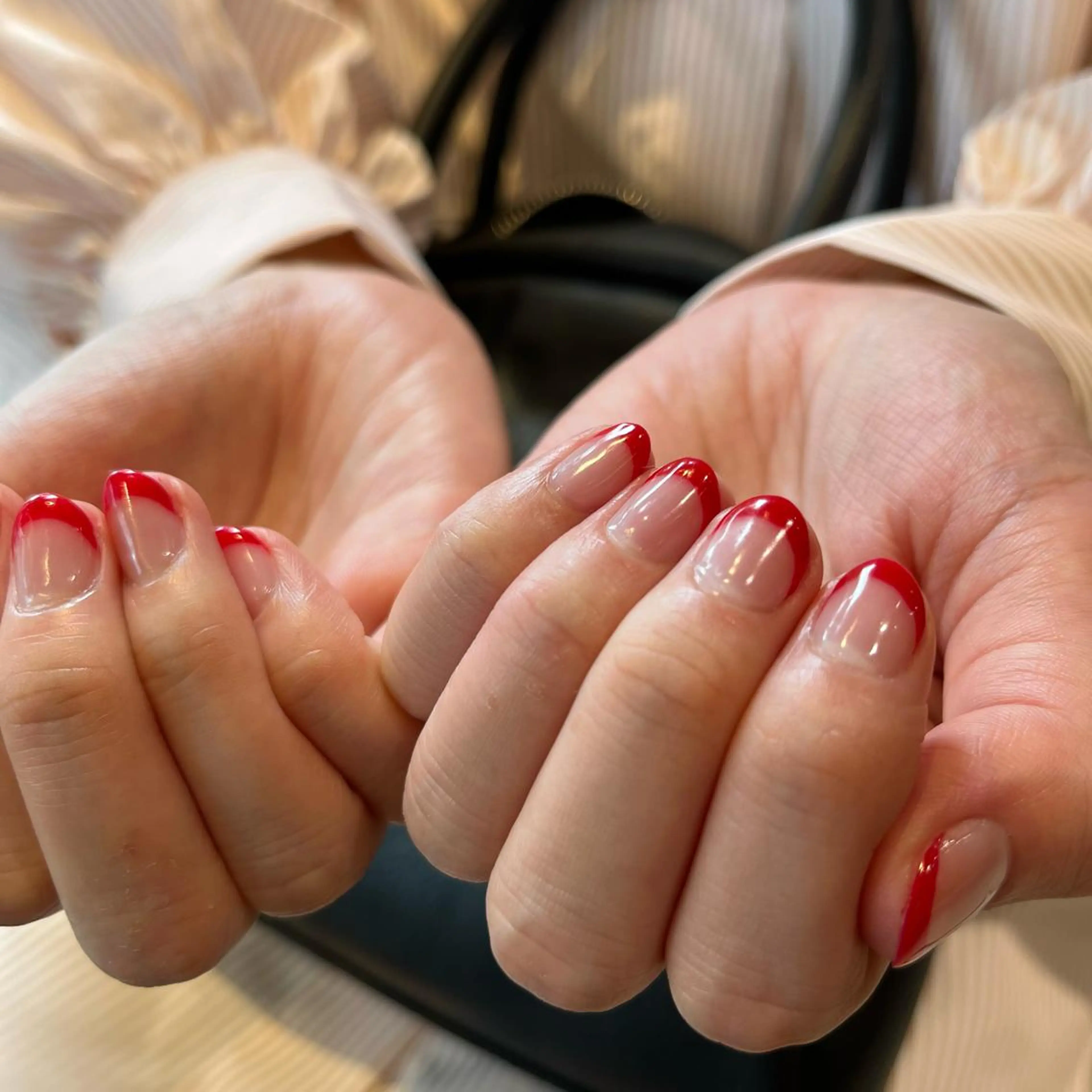 ネイル フレンチネイル 赤色 関谷 真登佳のネイルデザイン