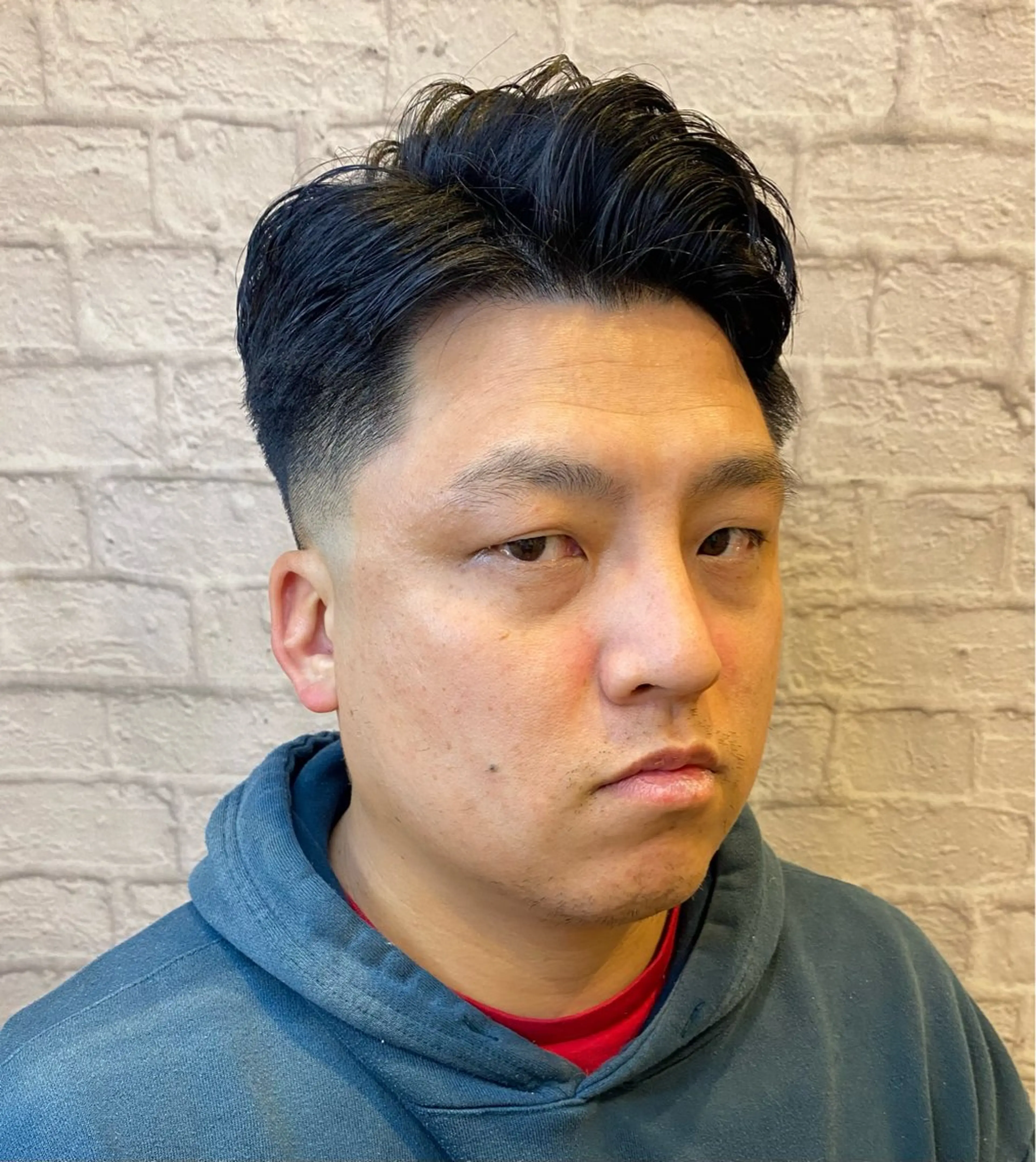 ミディアム メンズ アップバング フェードカット グレイスフルバーバー 赤坂見附店 前田真政のヘアスタイル