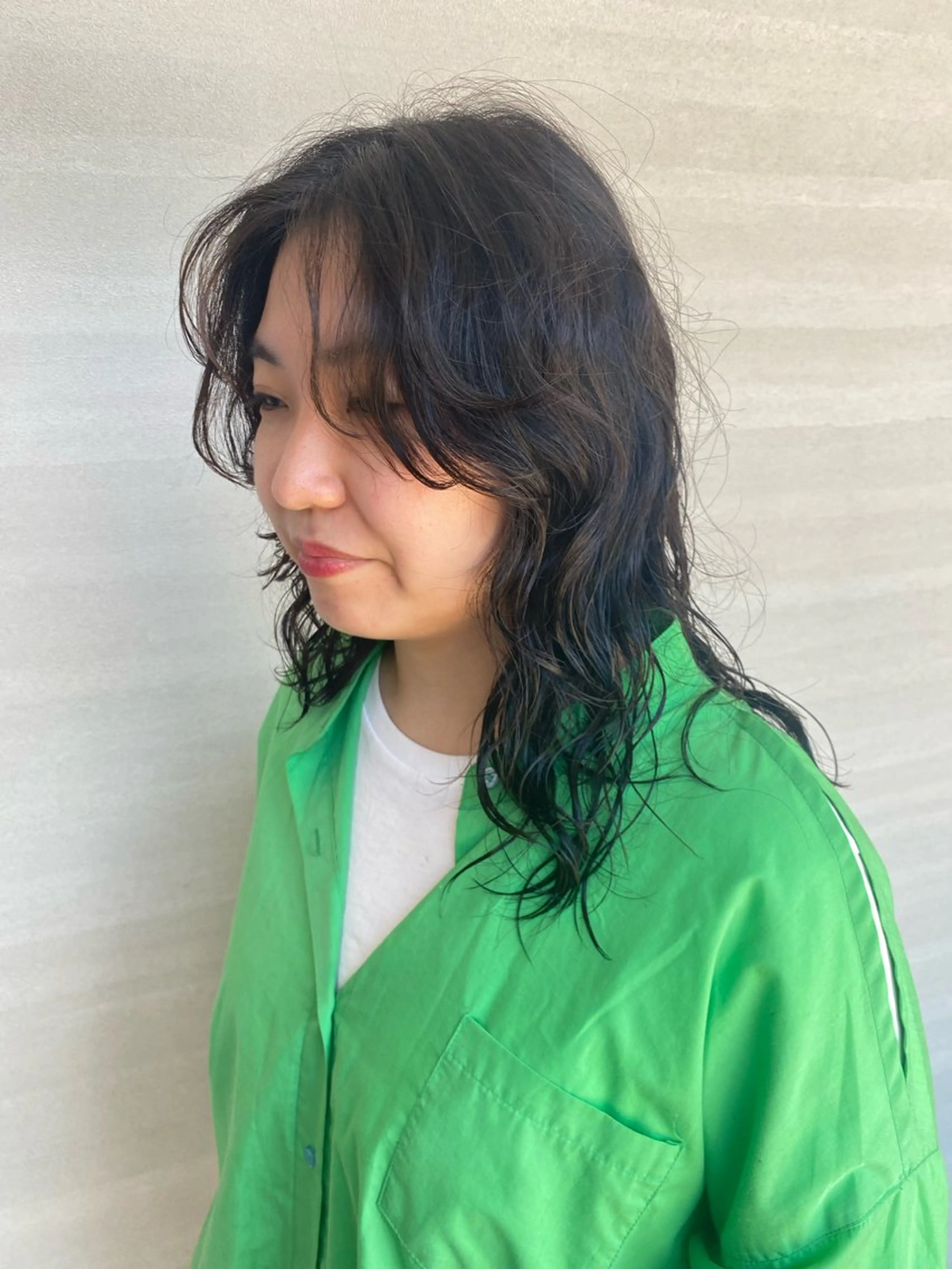 ロング パーマ レイヤー・ハッシュ ・ウルフカット/川崎のヘアスタイル