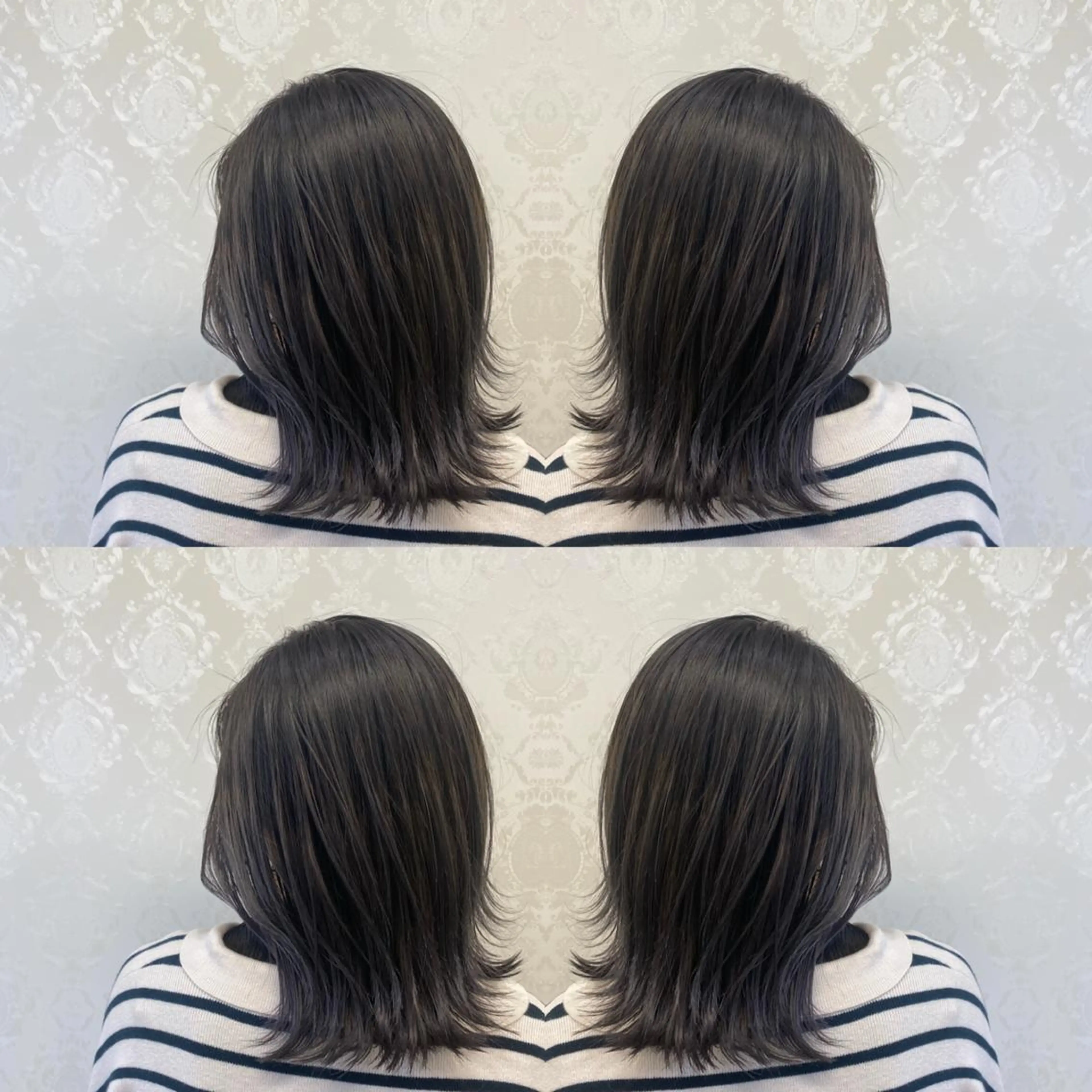 ミディアム ボブレイヤー アッシュ ボブ レイヤーカット ココロ☀️ CLUTCH天王寺店のヘアスタイル